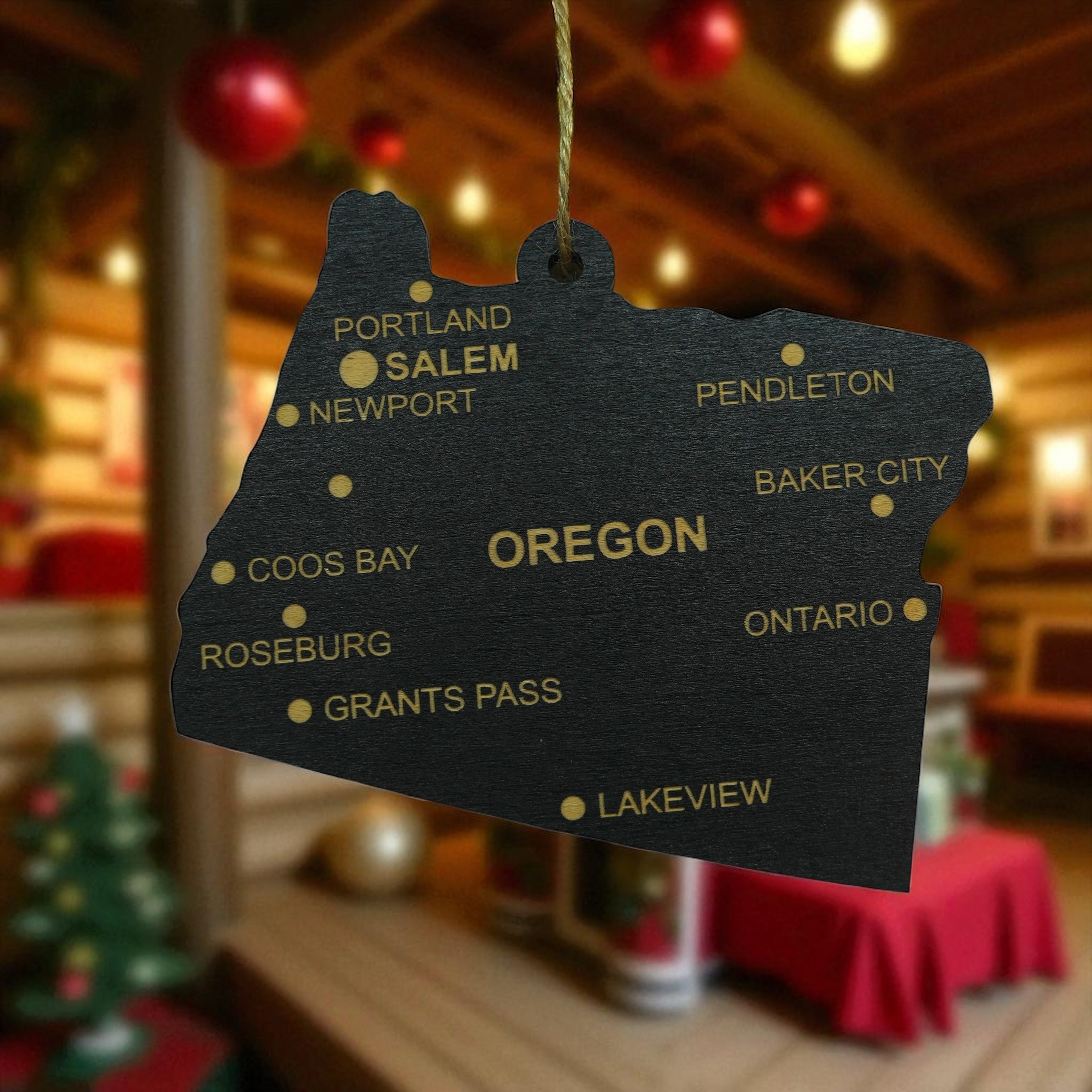 Ornament - CUSTOM - Oregon State with Cities
