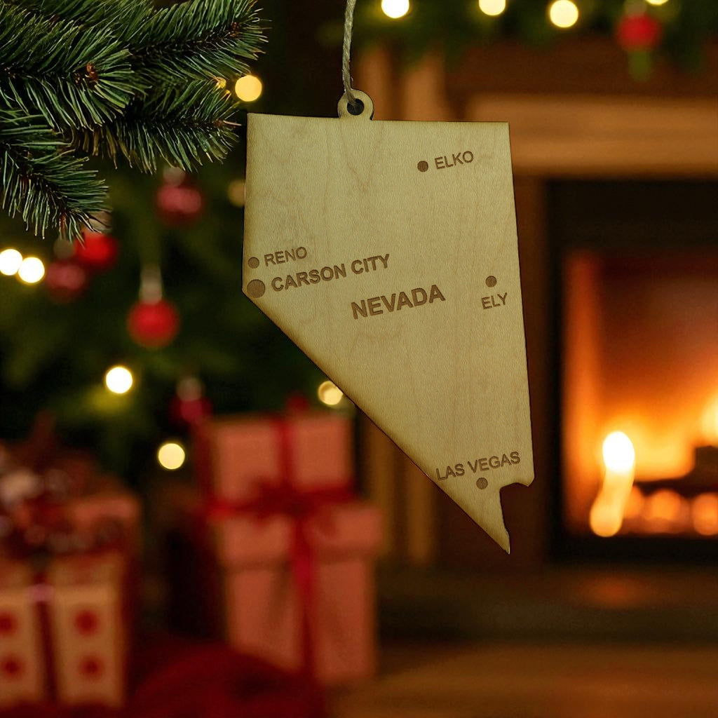 Ornament - CUSTOM - Nevada State with Cities