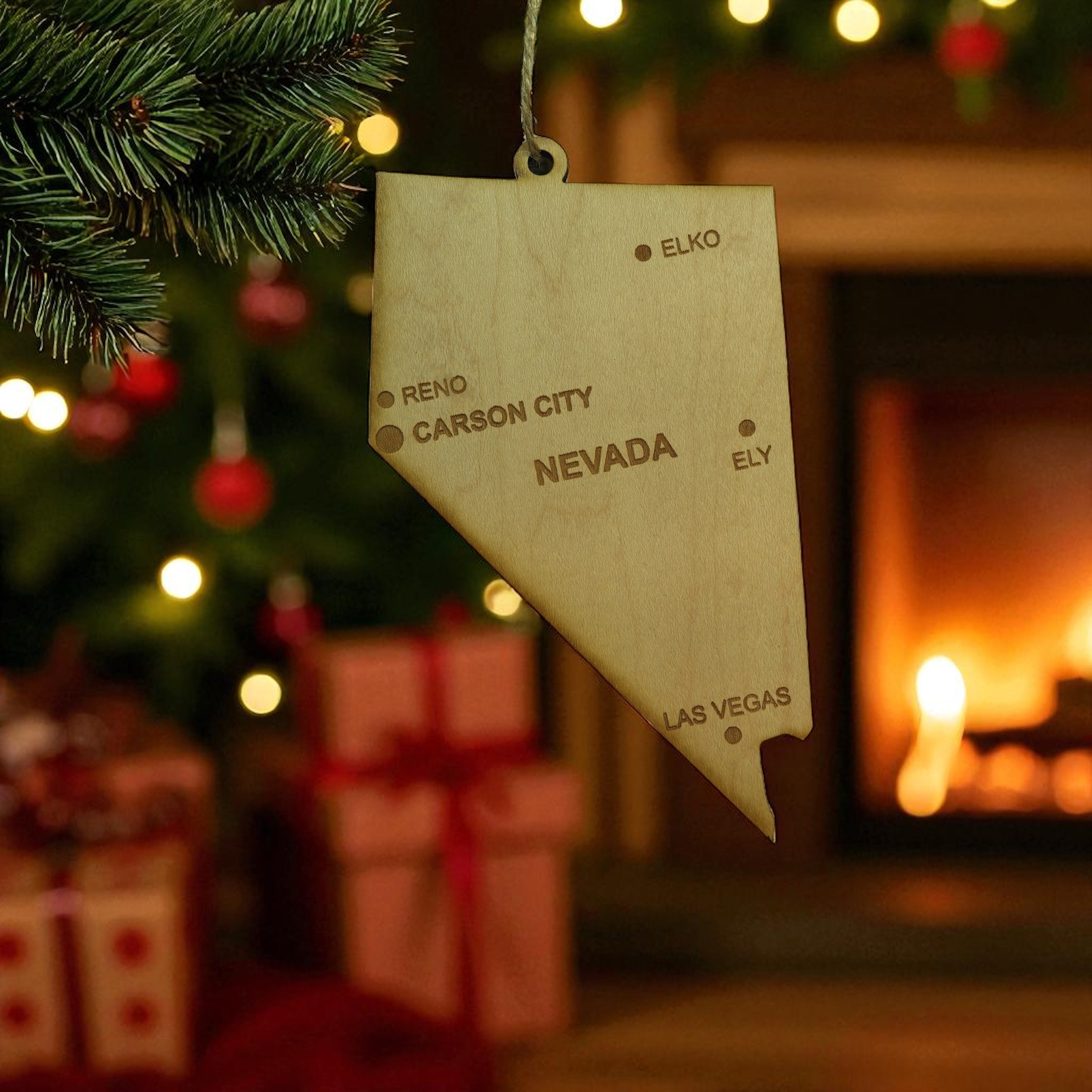 Ornament - CUSTOM - Nevada State with Cities