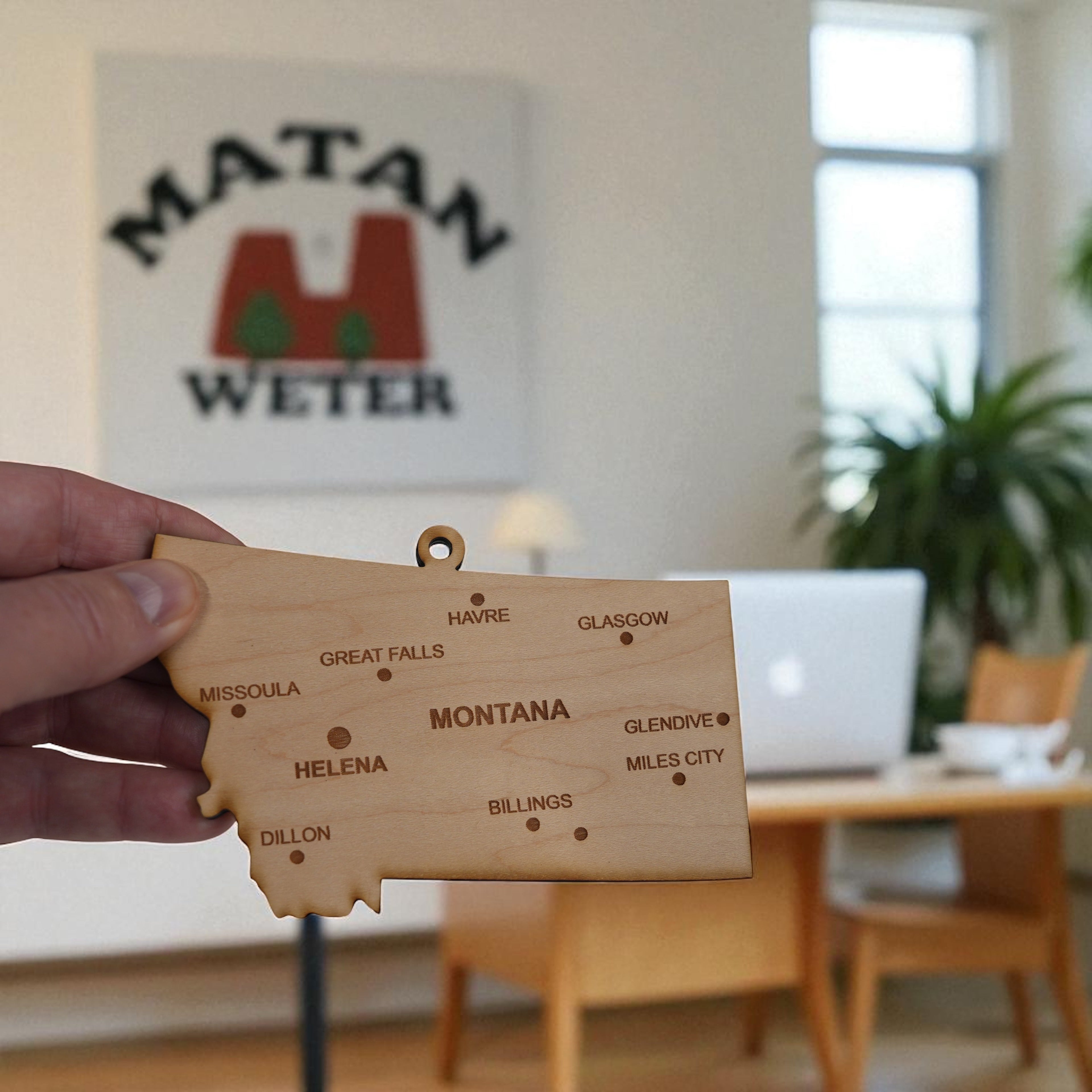 Ornament - CUSTOM - Montana State with Cities