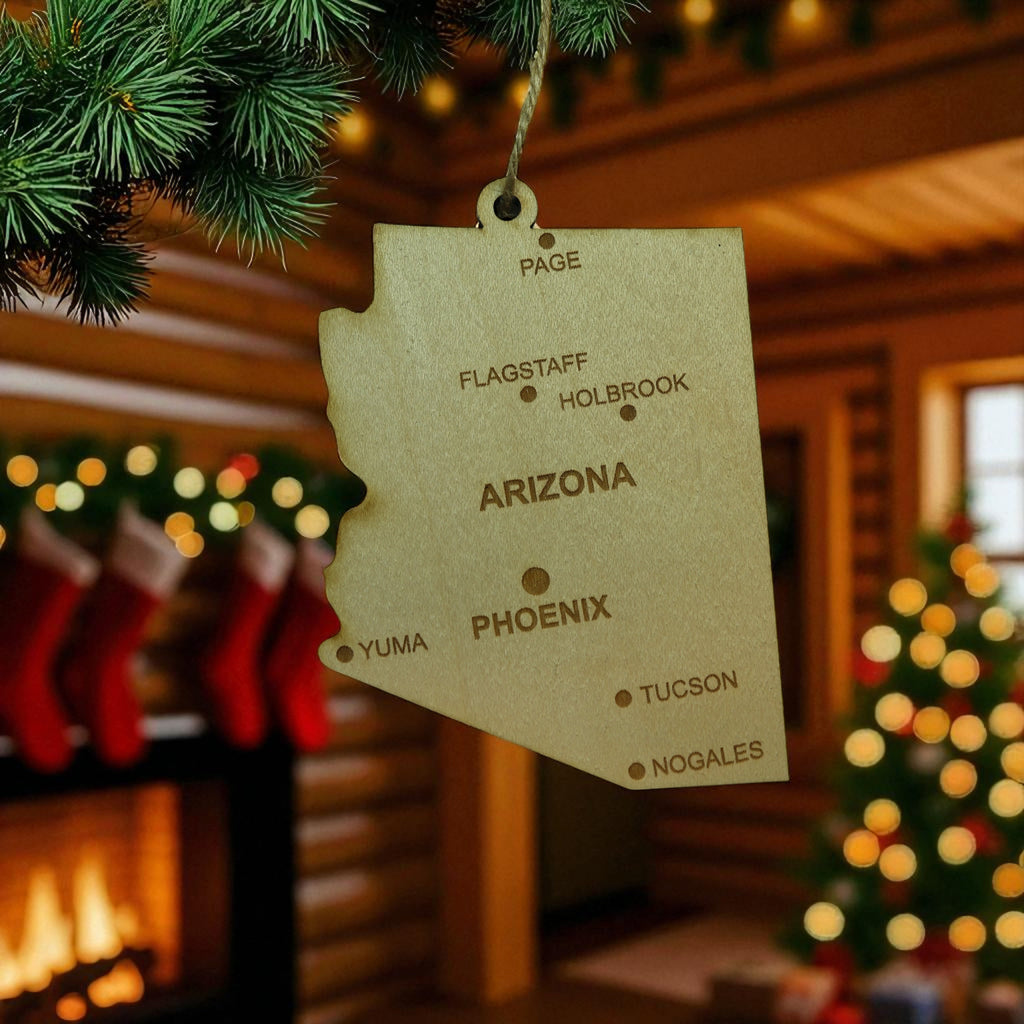 Ornament - CUSTOM - Arizona State with Cities