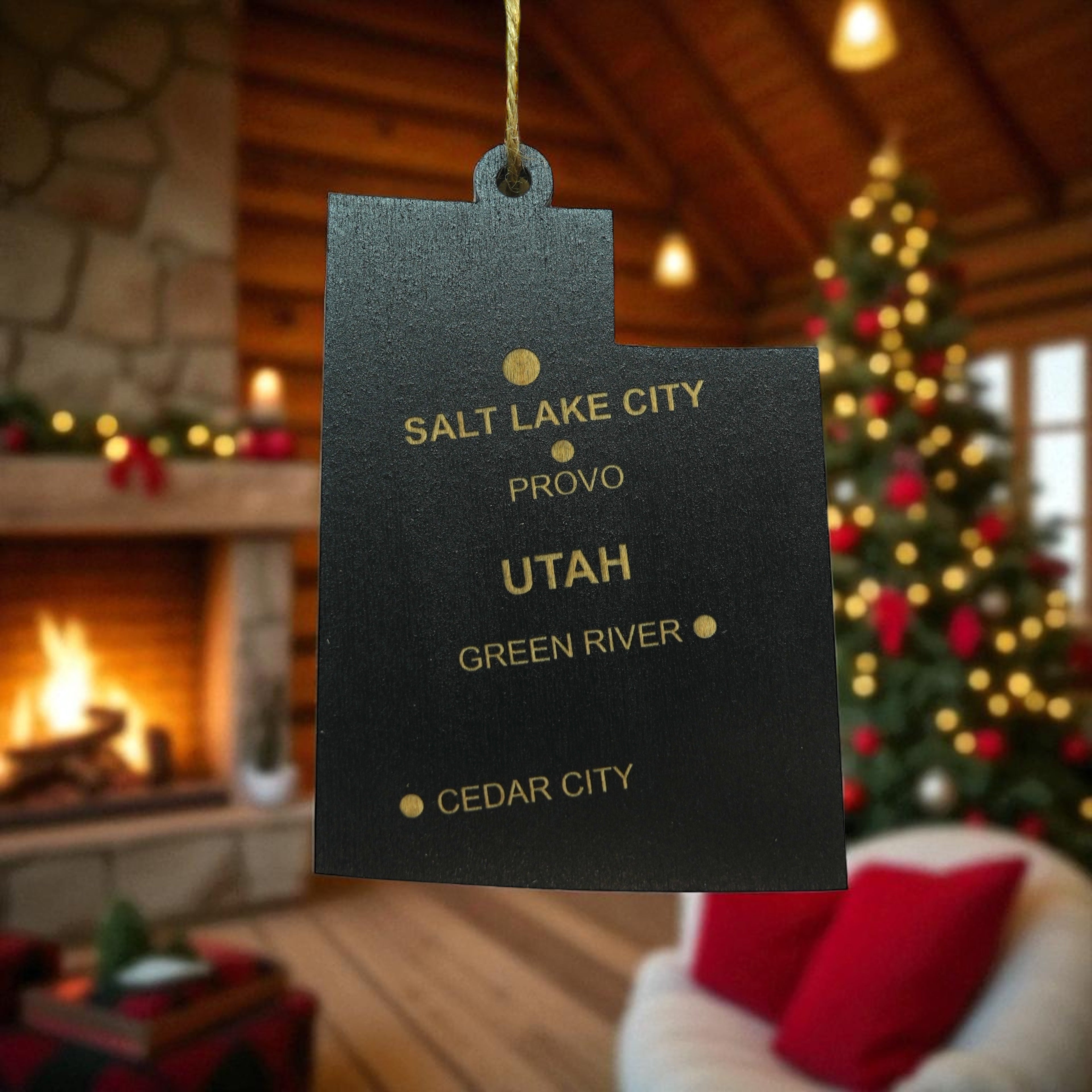 Ornament - CUSTOM - Utah State with Cities