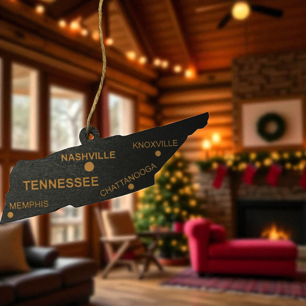 Ornament - CUSTOM - Tennessee State with Cities