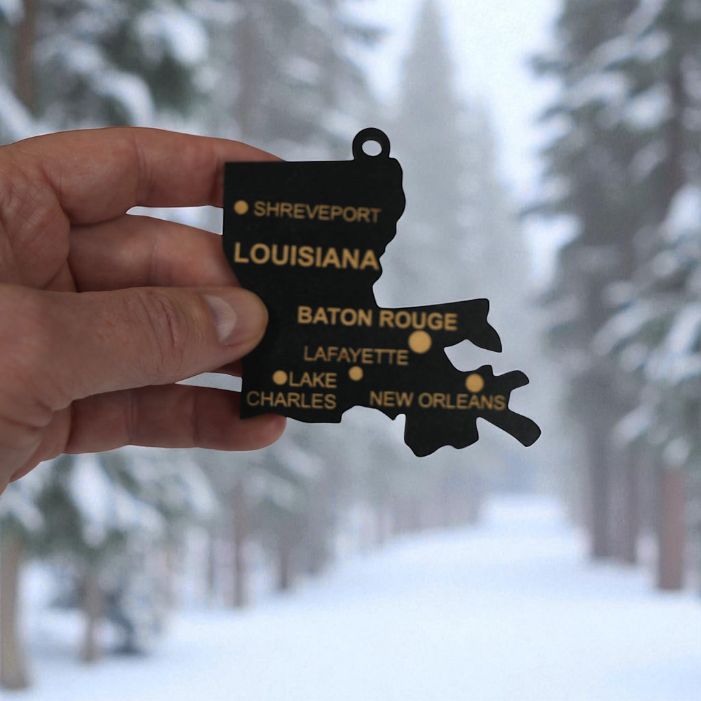 Ornament - CUSTOM - Louisiana State with Cities