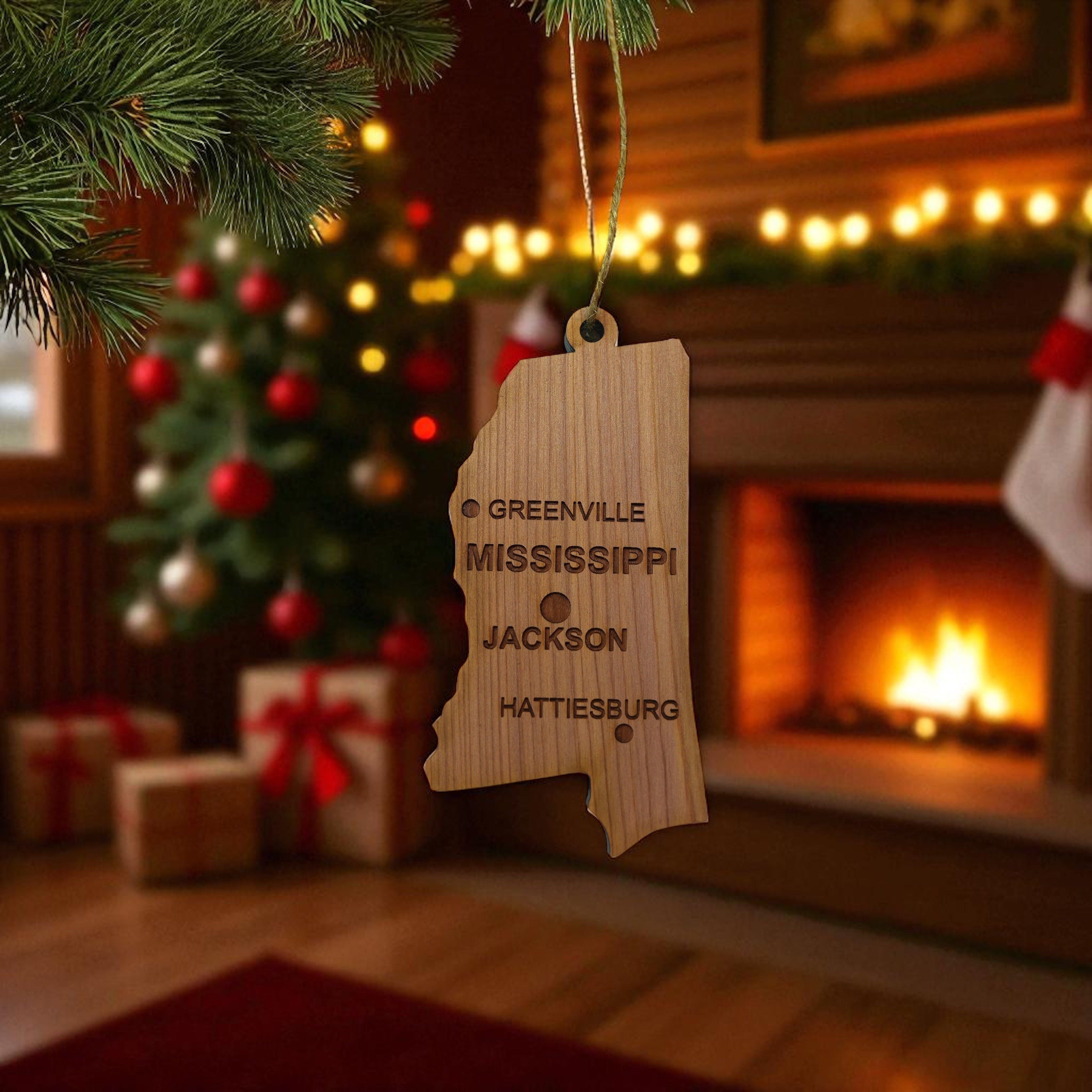 Ornament - CUSTOM - Mississippi State with Cities