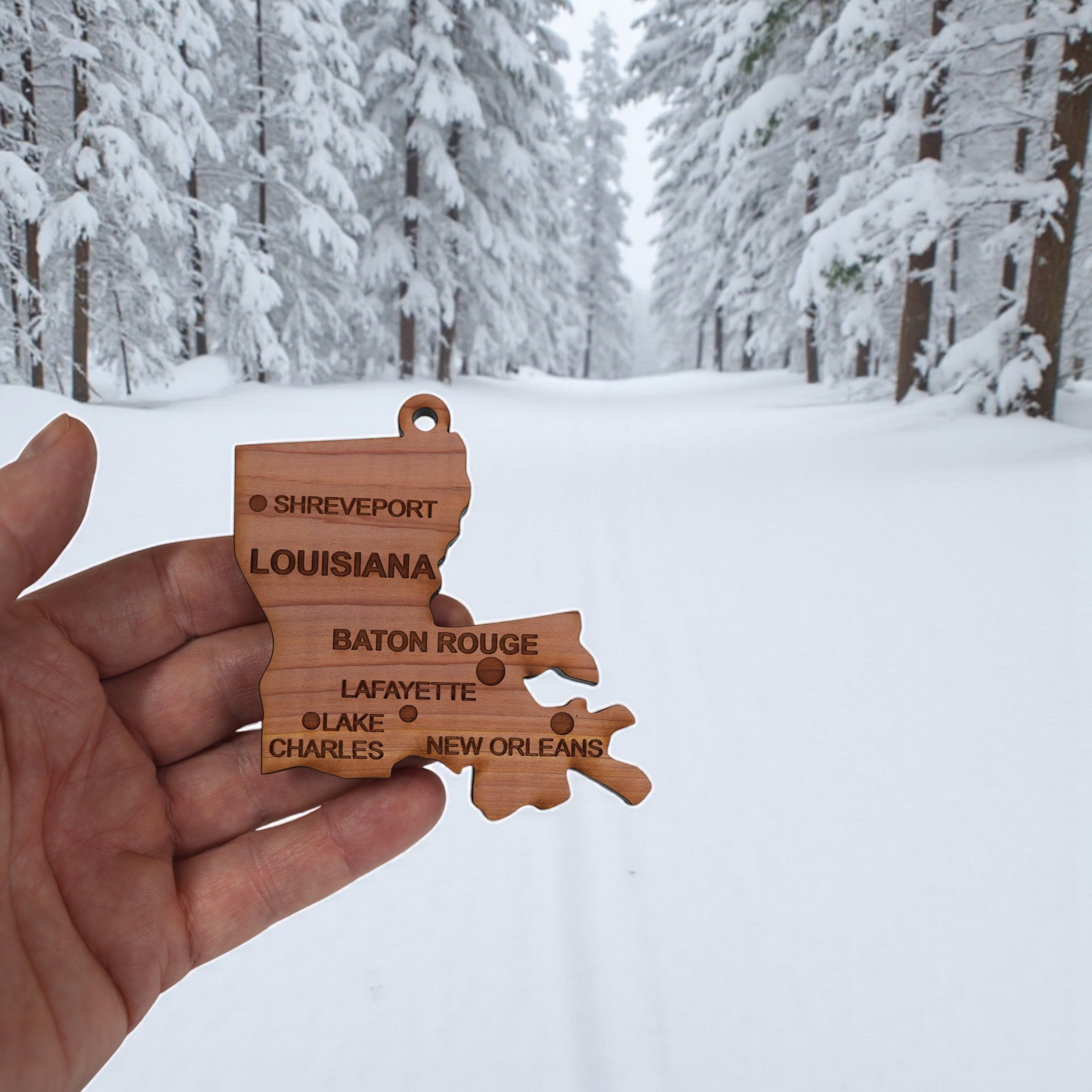 Ornament - CUSTOM - Louisiana State with Cities
