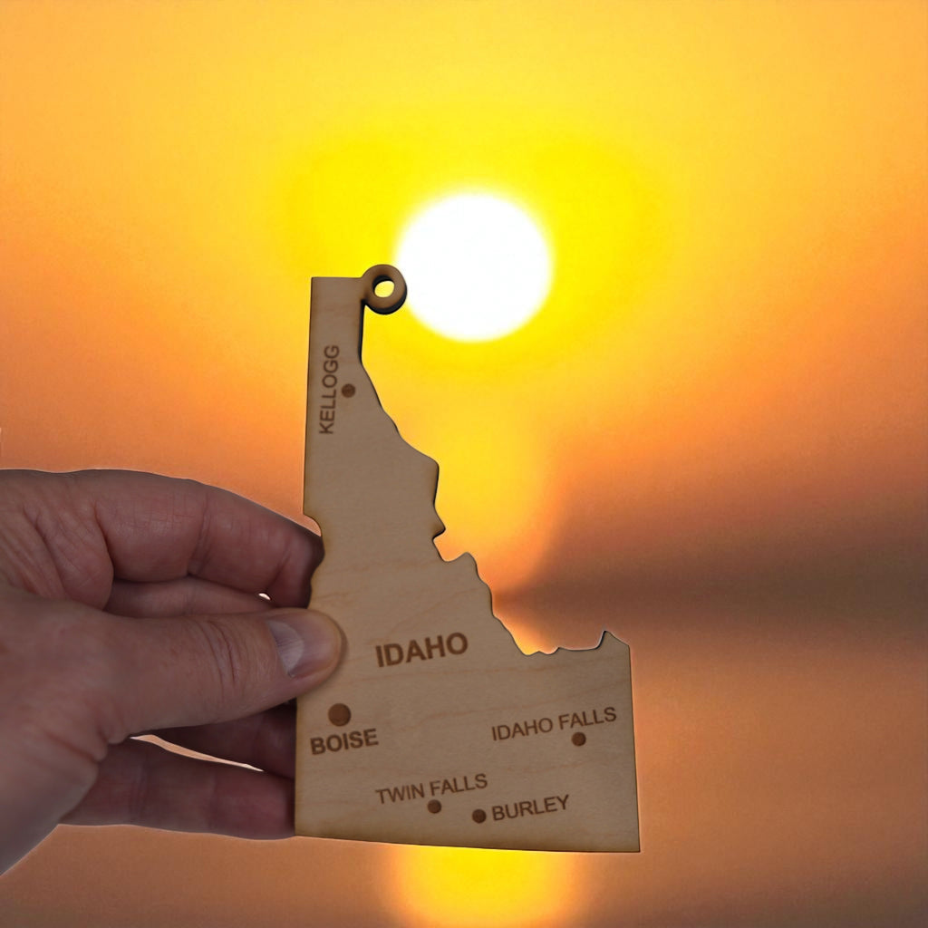Ornament - CUSTOM - Idaho State with Cities