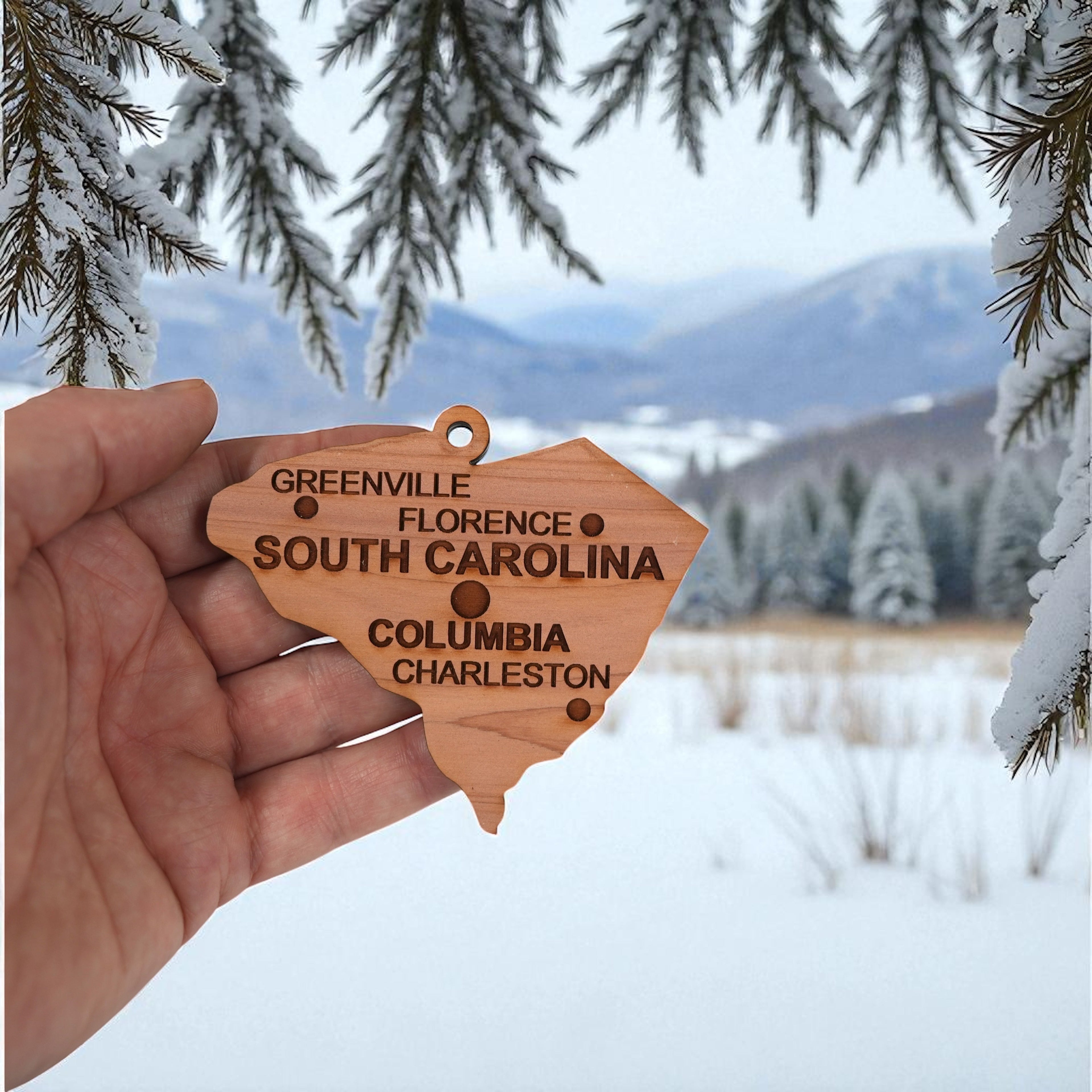 Ornament - CUSTOM - South Carolina State with Cities