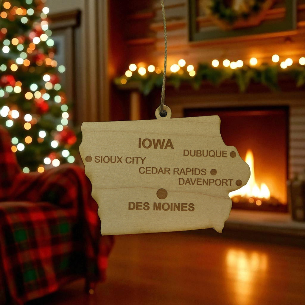Ornament - CUSTOM - Iowa State with Cities