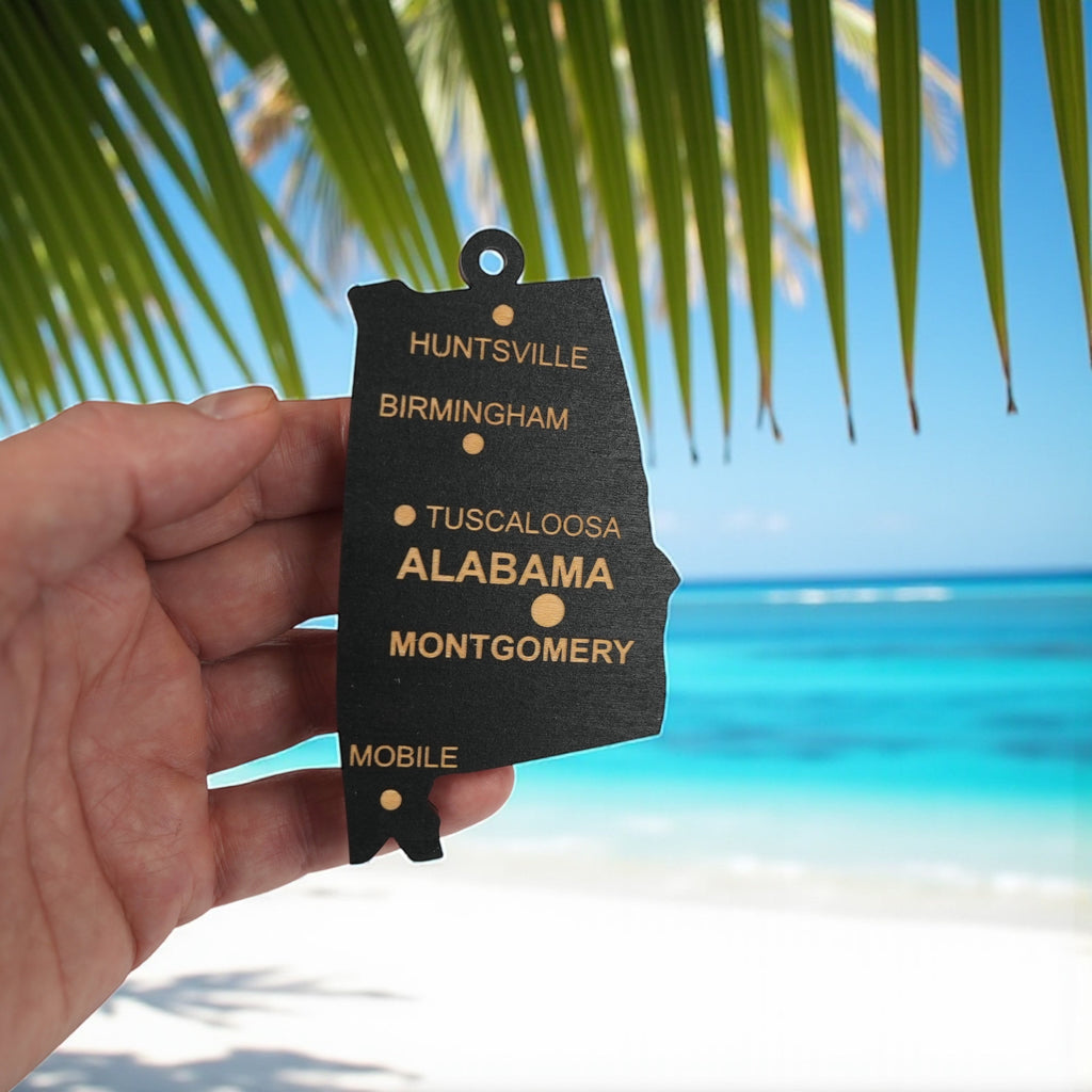 Ornament - CUSTOM - Alabama State with Cities