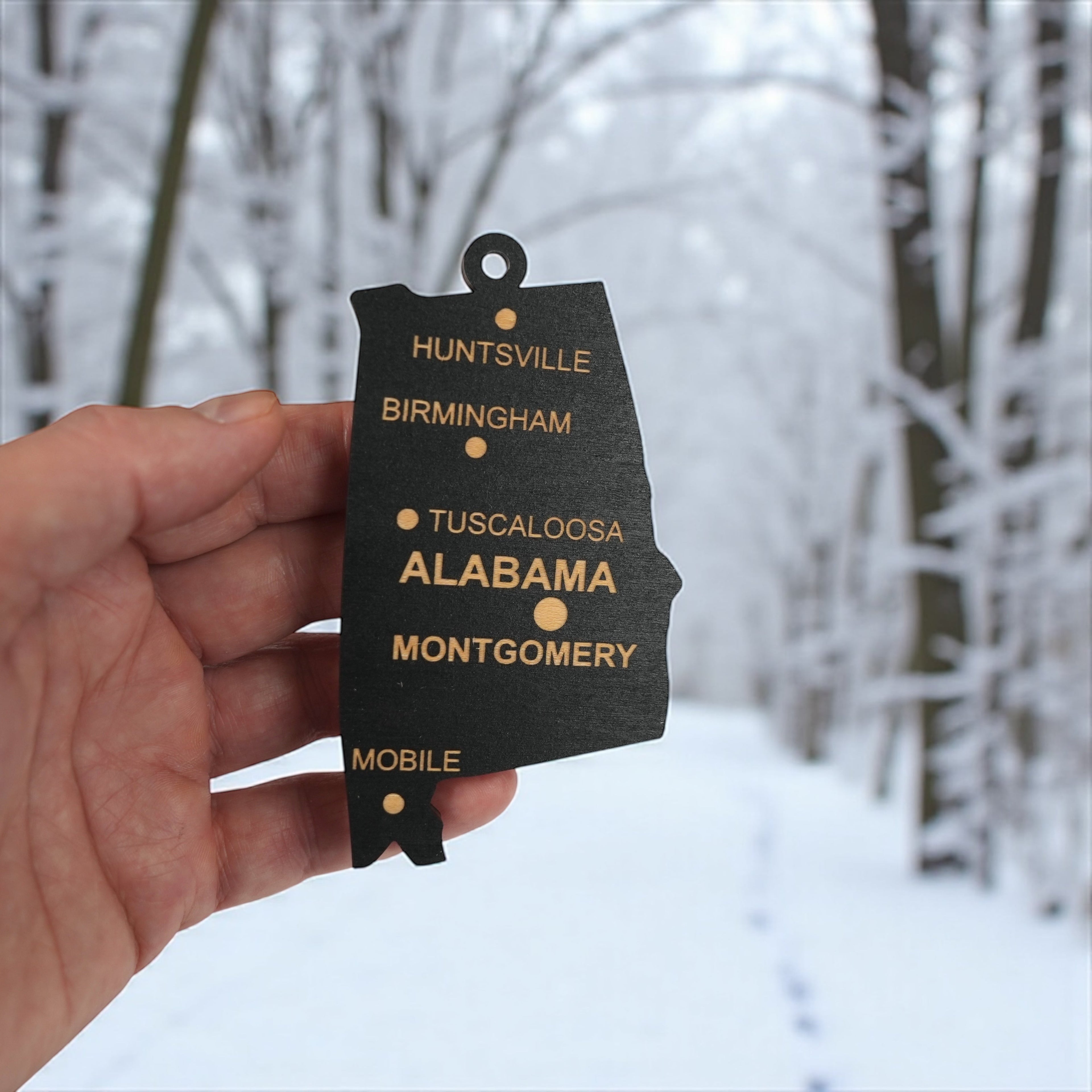 Ornament - CUSTOM - Alabama State with Cities