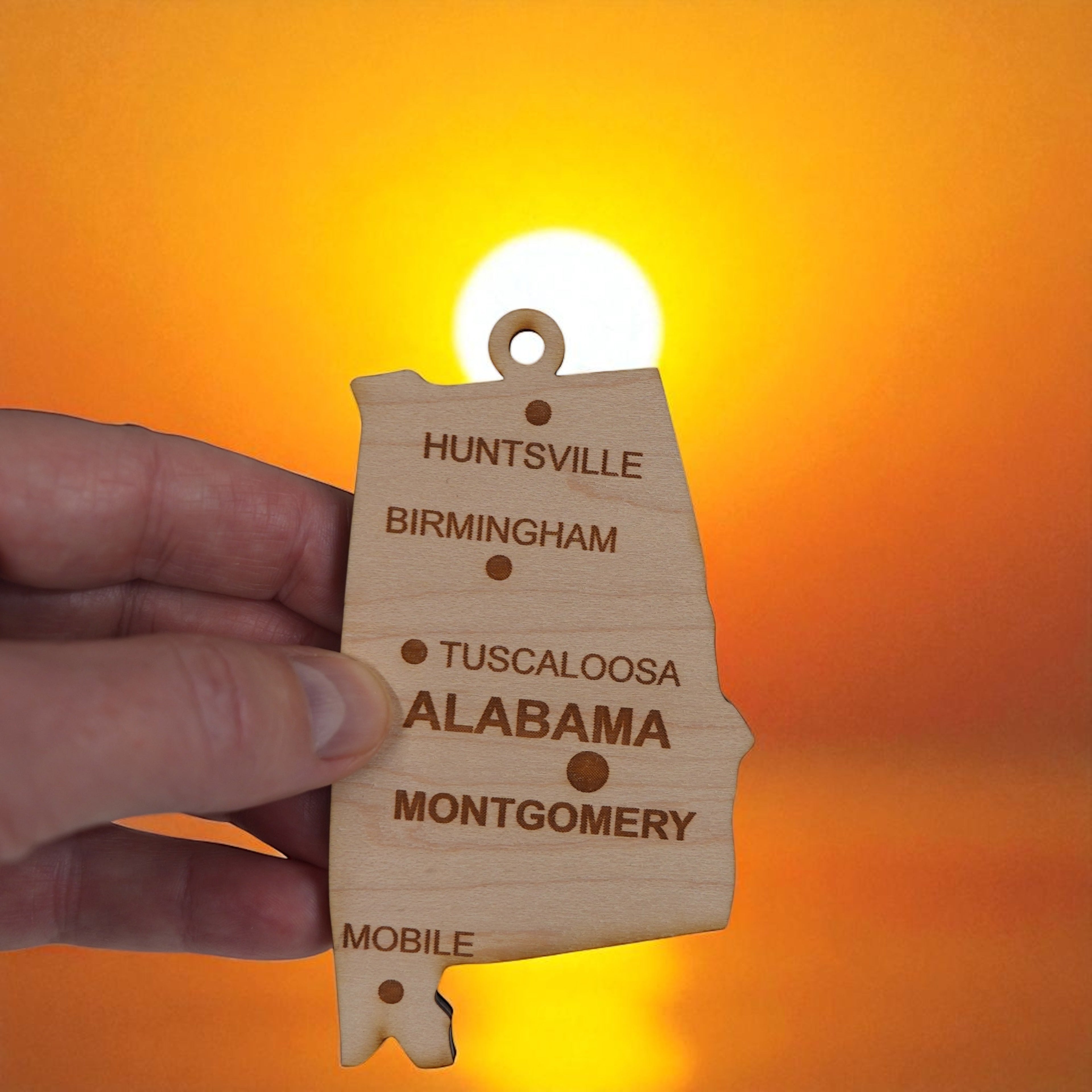 Ornament - CUSTOM - Alabama State with Cities