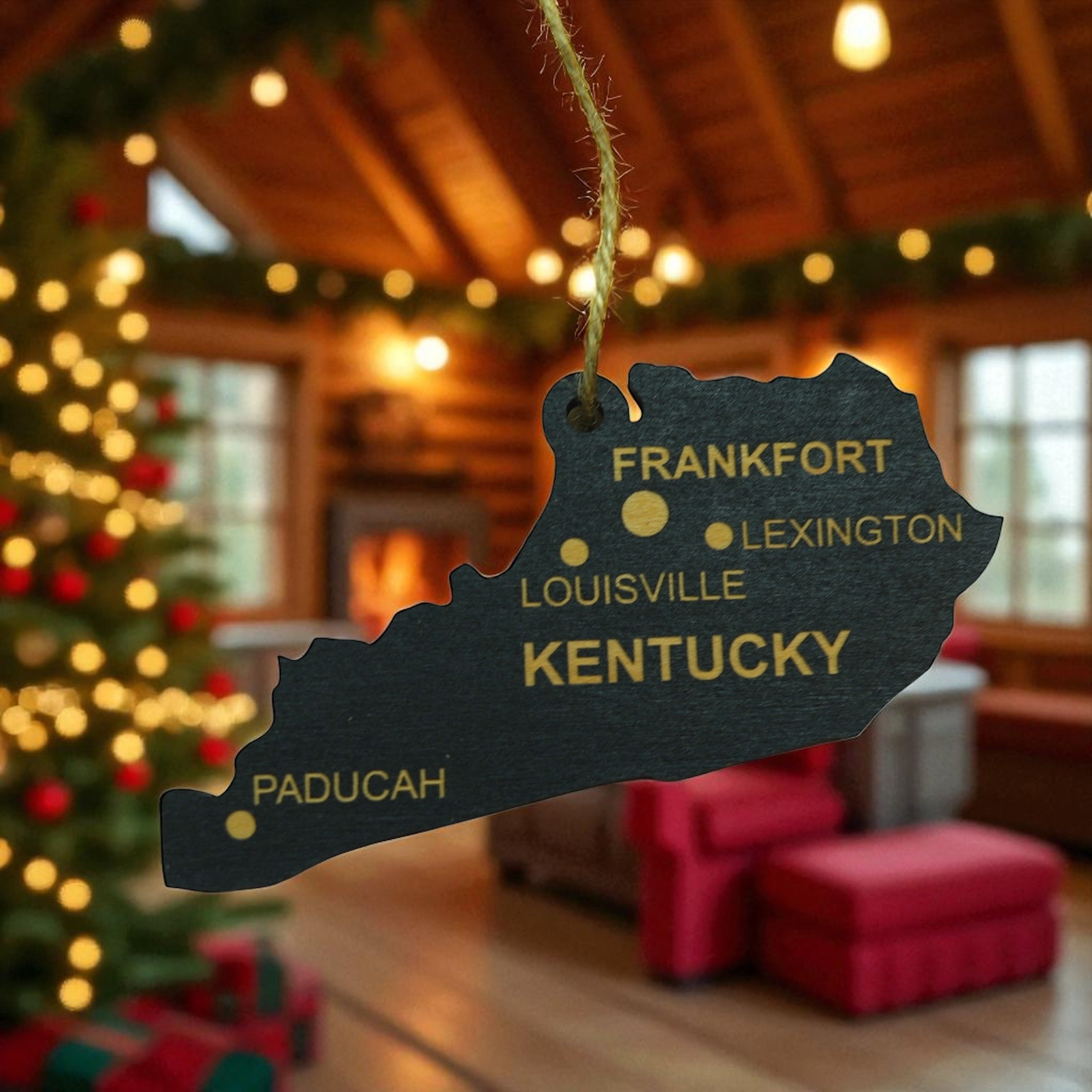 Ornament - CUSTOM - Kentucky State with Cities