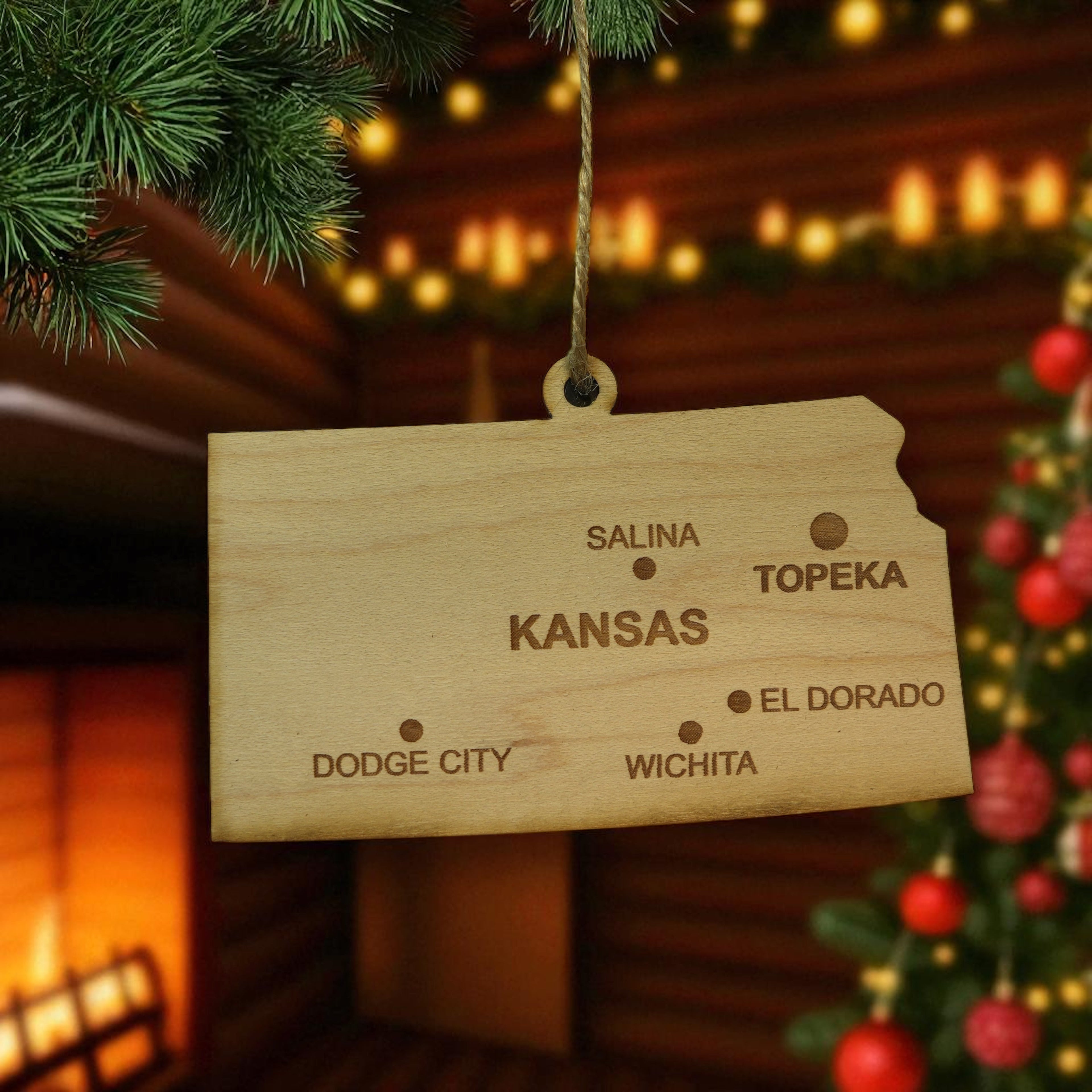 Ornament - CUSTOM - Kansas State with Cities