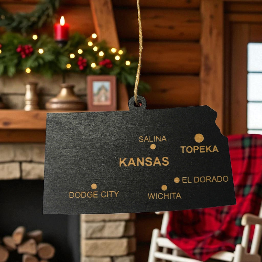 Ornament - CUSTOM - Kansas State with Cities