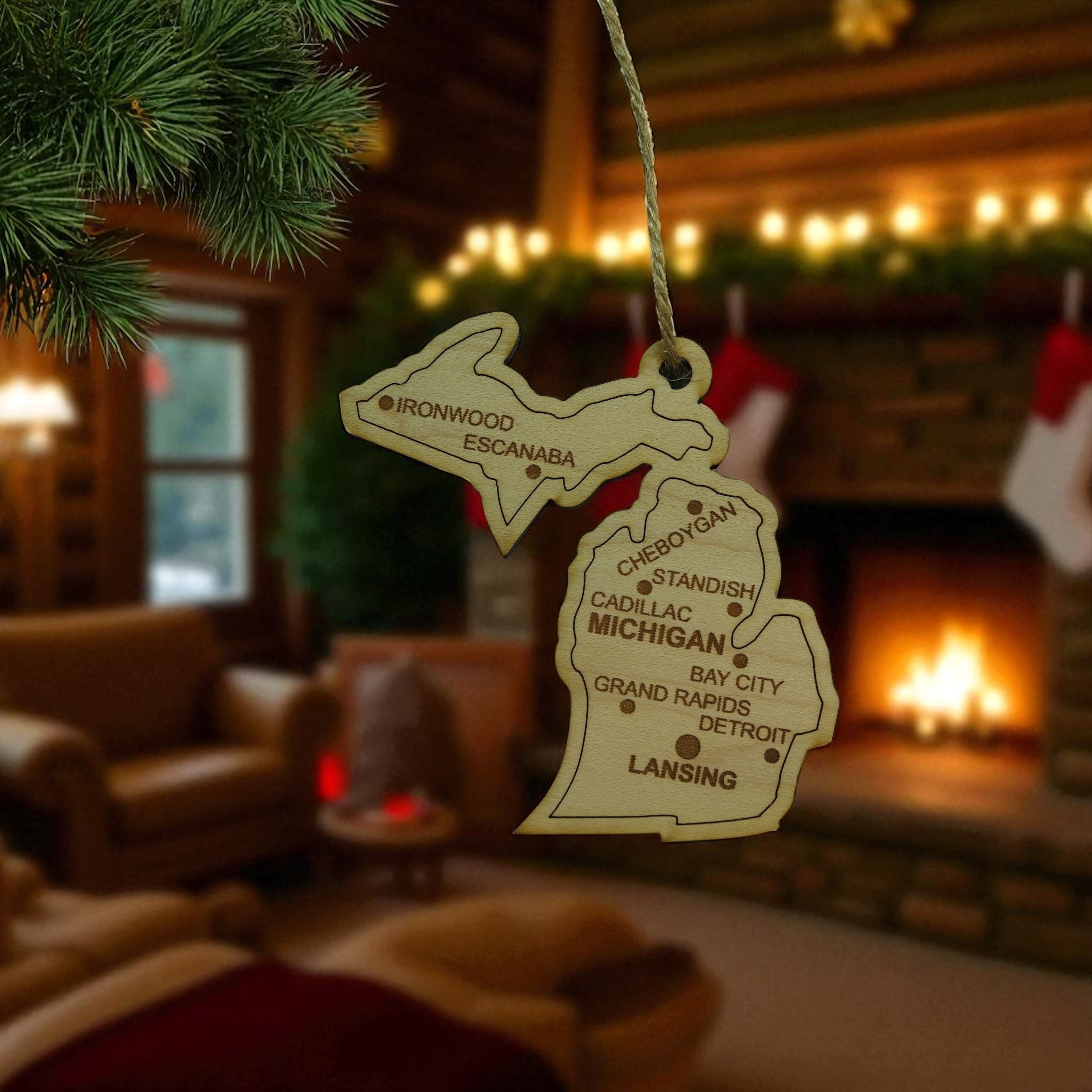 Ornament - CUSTOM - Michigan State with Cities