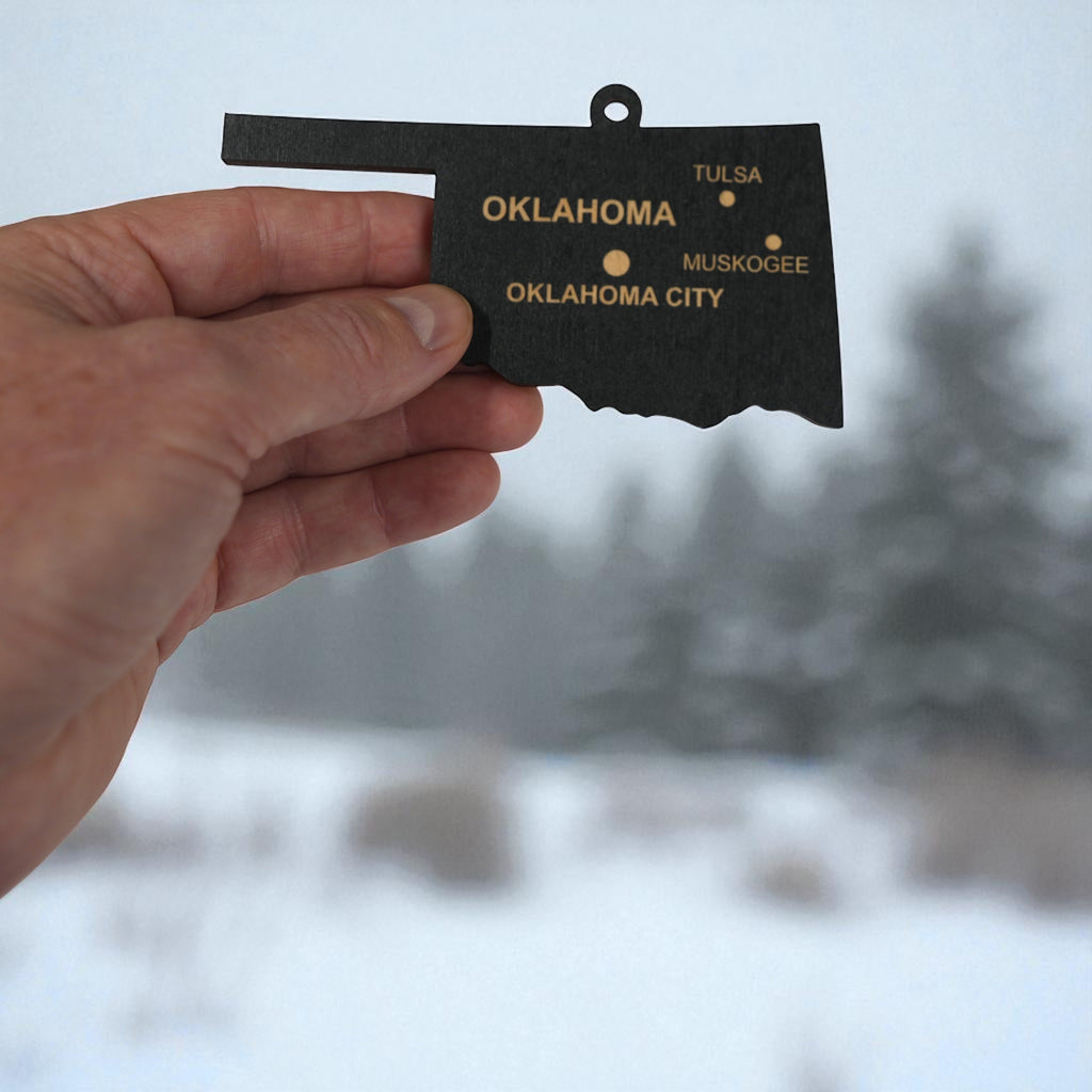 Ornament - CUSTOM - Oklahoma State with Cities