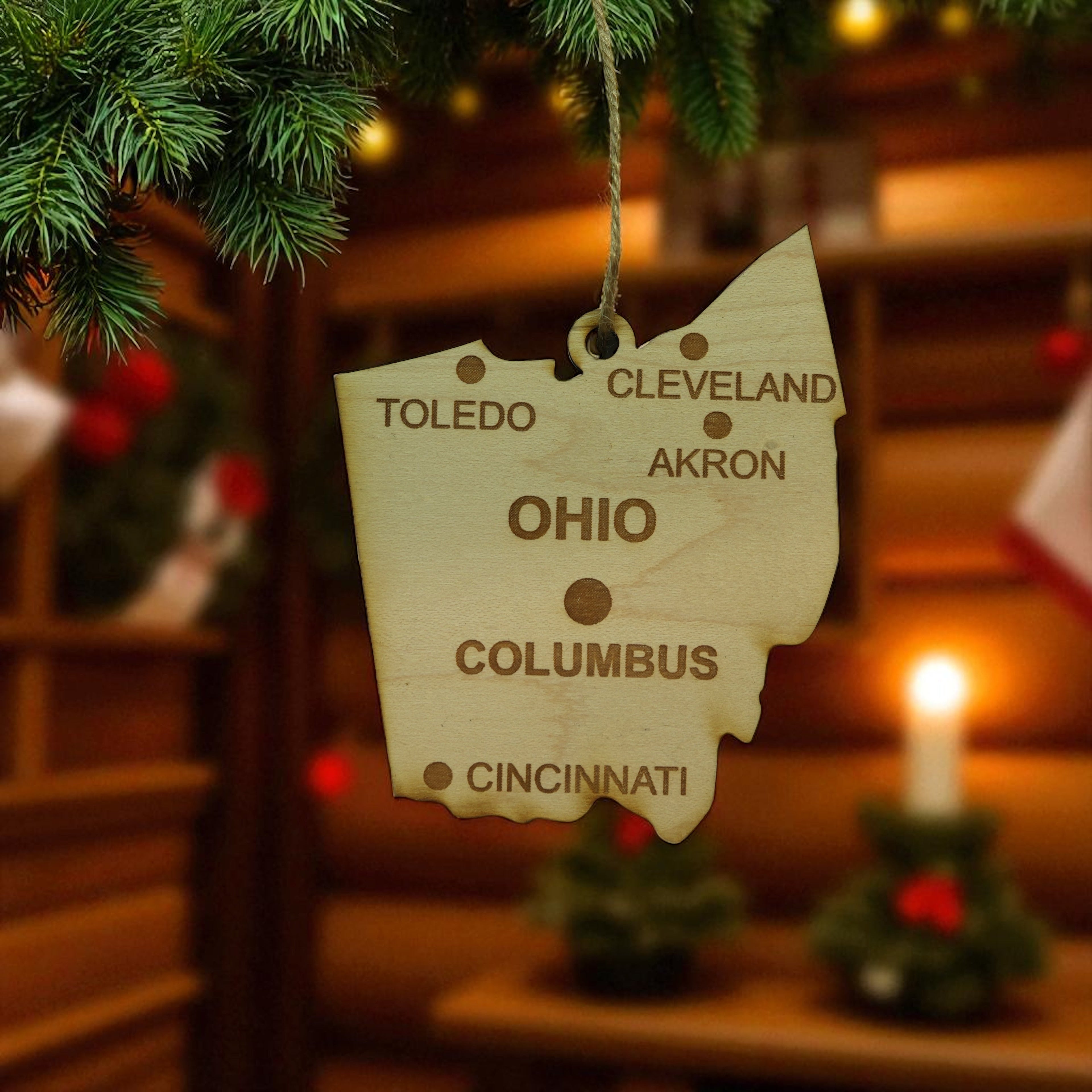 Ornament - CUSTOM - Ohio State with Cities