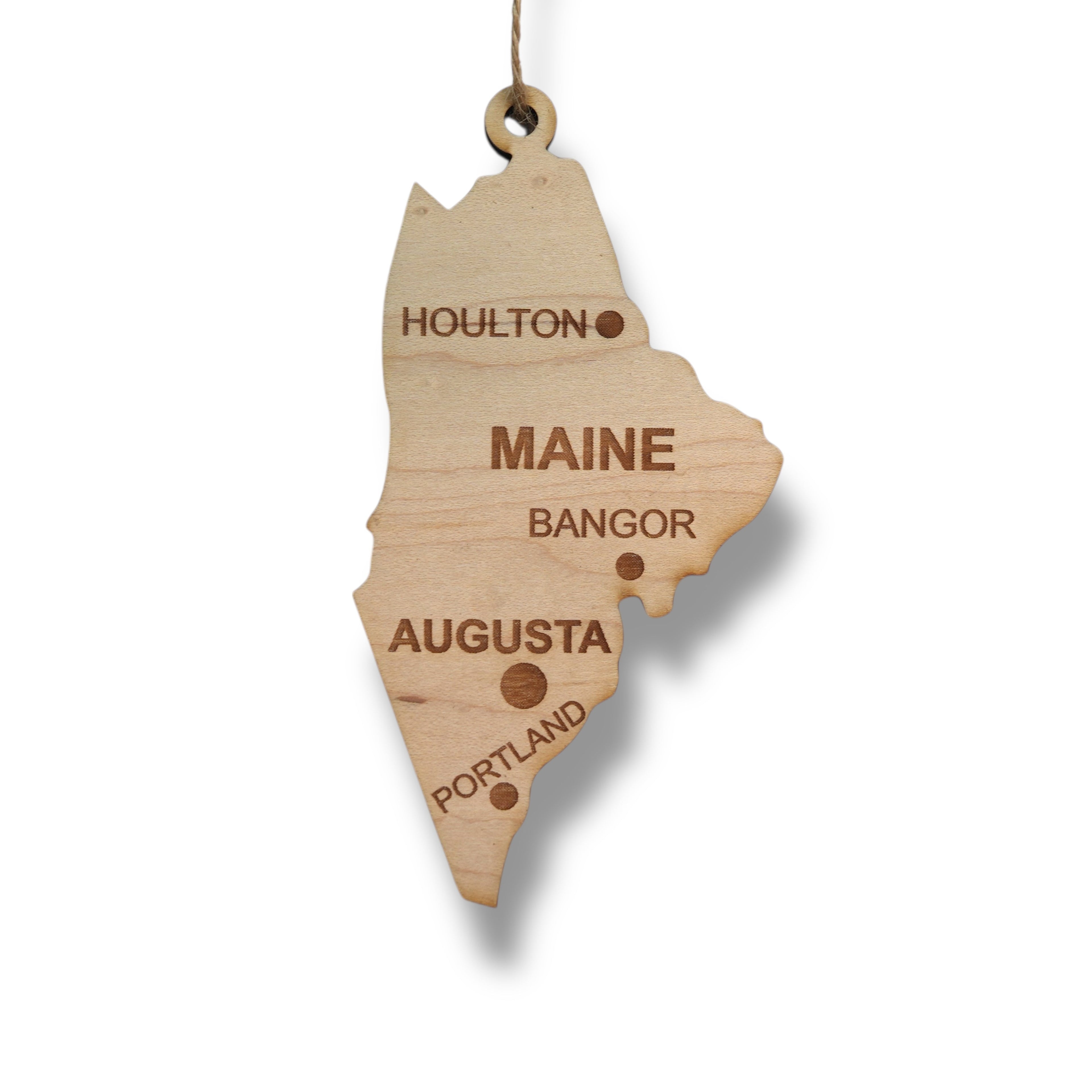 Ornament - CUSTOM - Maine State with Cities
