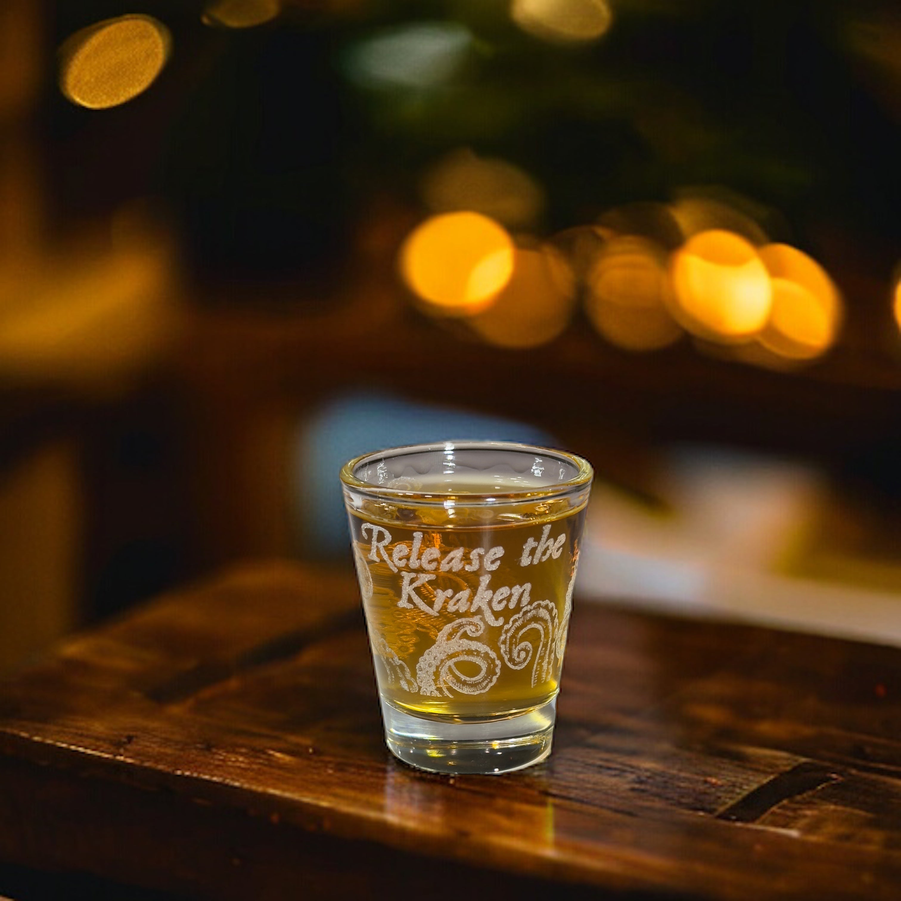 2oz Release the Kraken Shotglass LASER