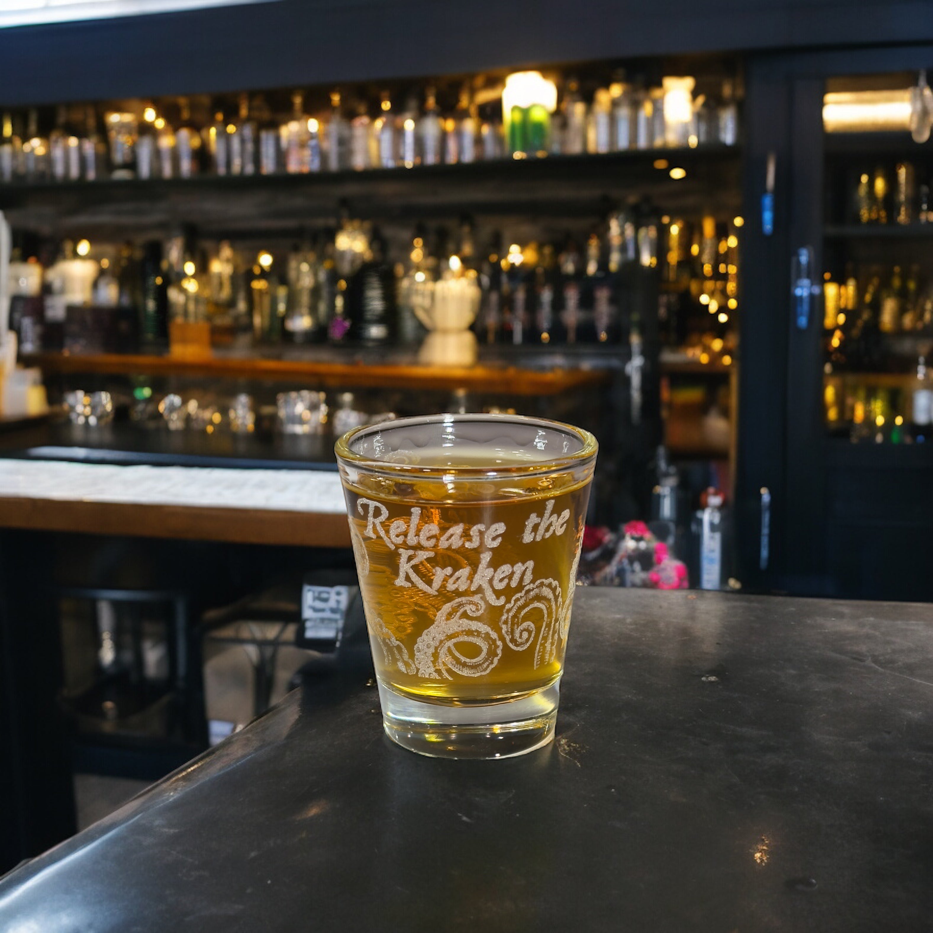 2oz Release the Kraken Shotglass LASER