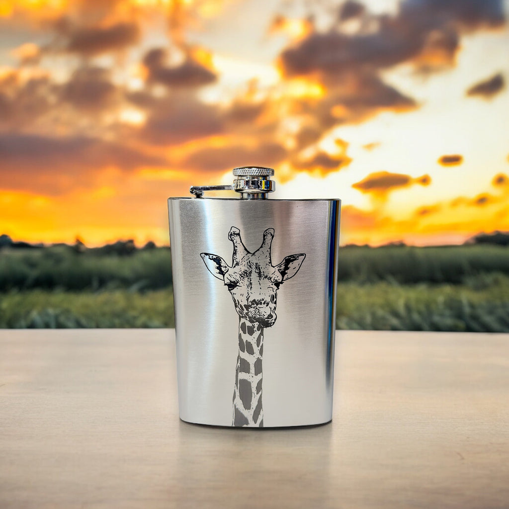 8oz Giraffe Stainless Steel Flask