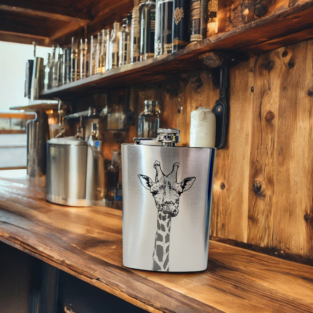 8oz Giraffe Stainless Steel Flask