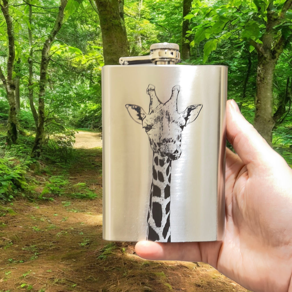 8oz Giraffe Stainless Steel Flask