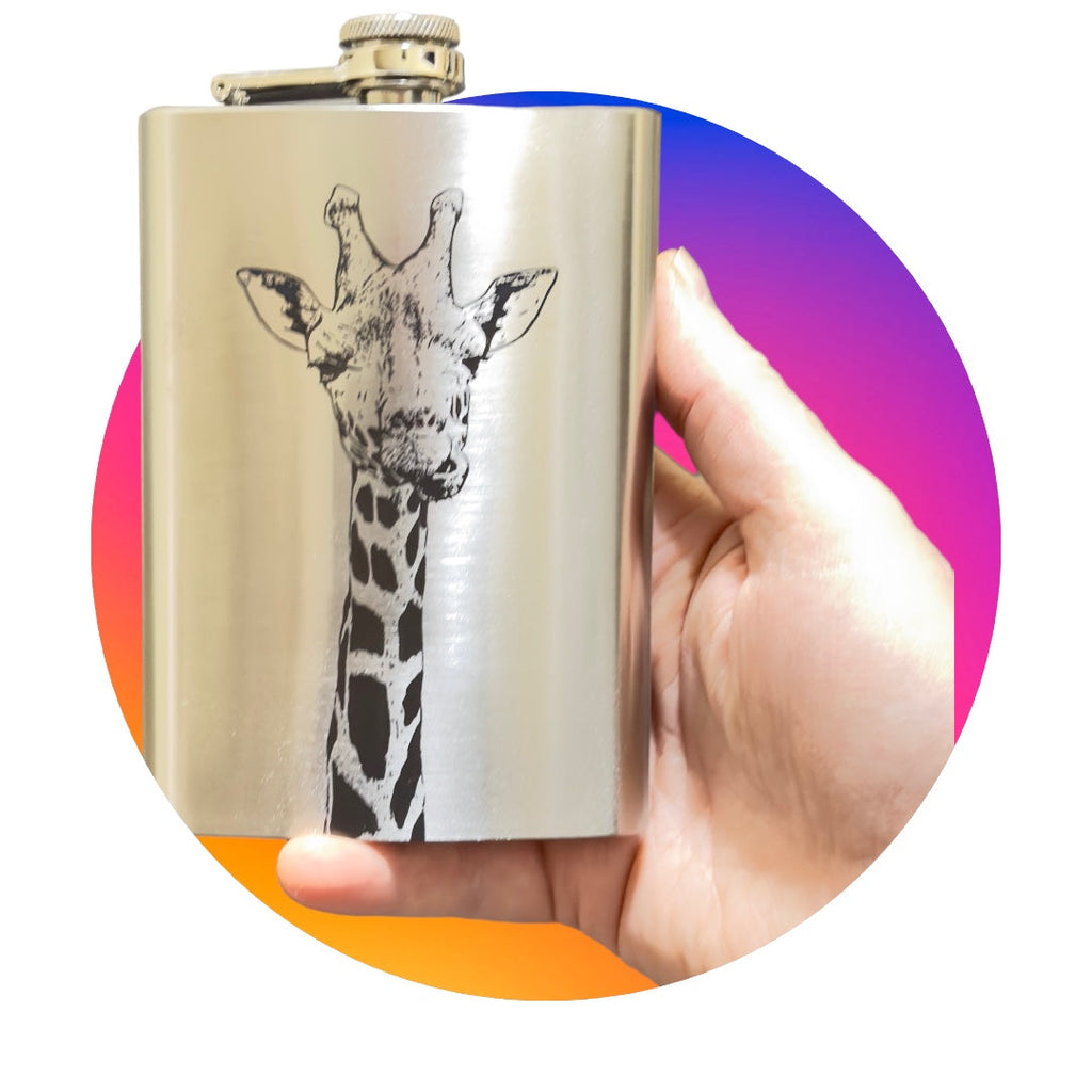 8oz Giraffe Stainless Steel Flask