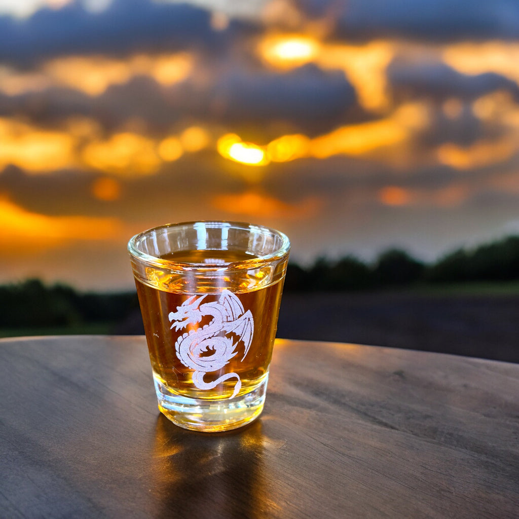 2oz Flying Dragon SHOT GLASS