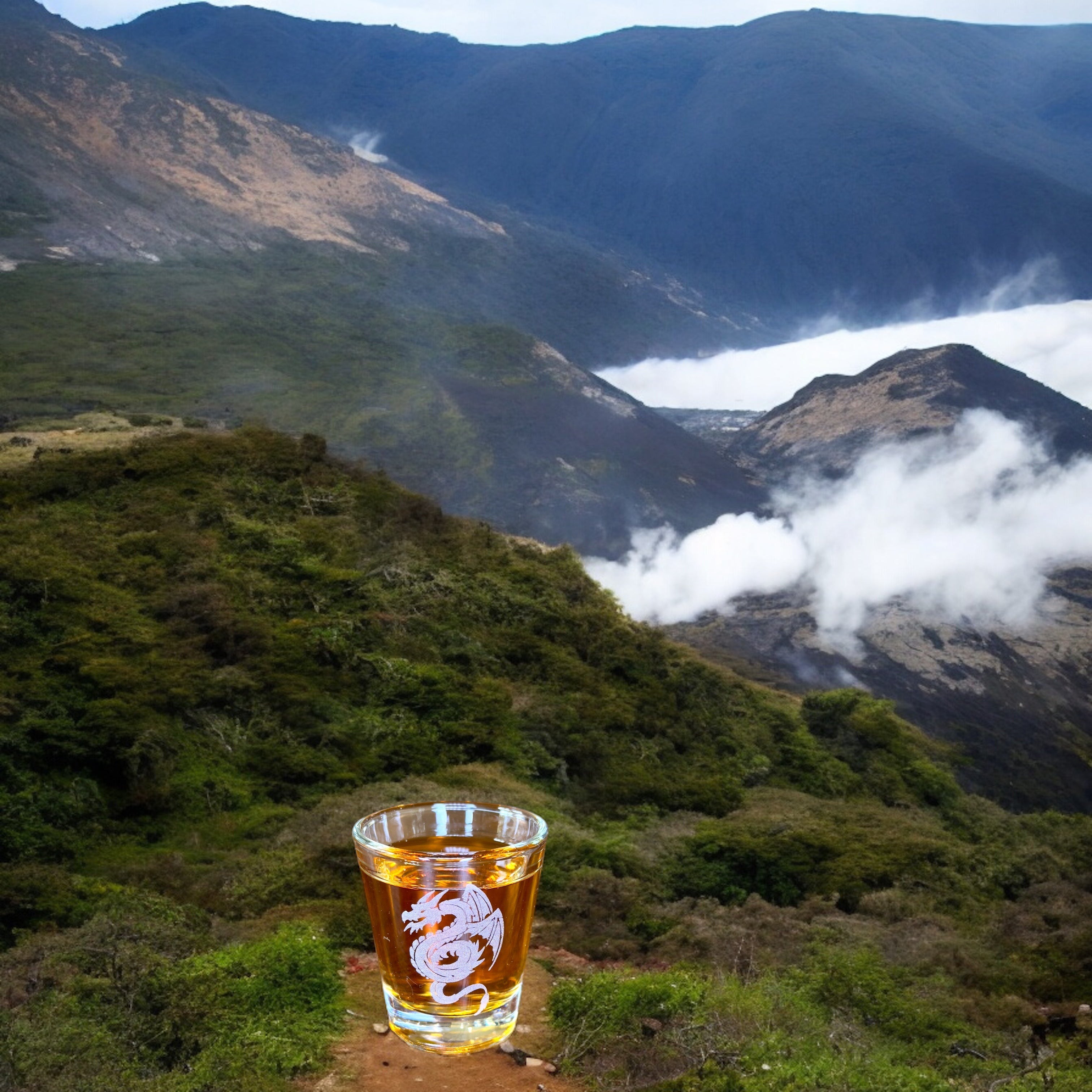 2oz Flying Dragon SHOT GLASS