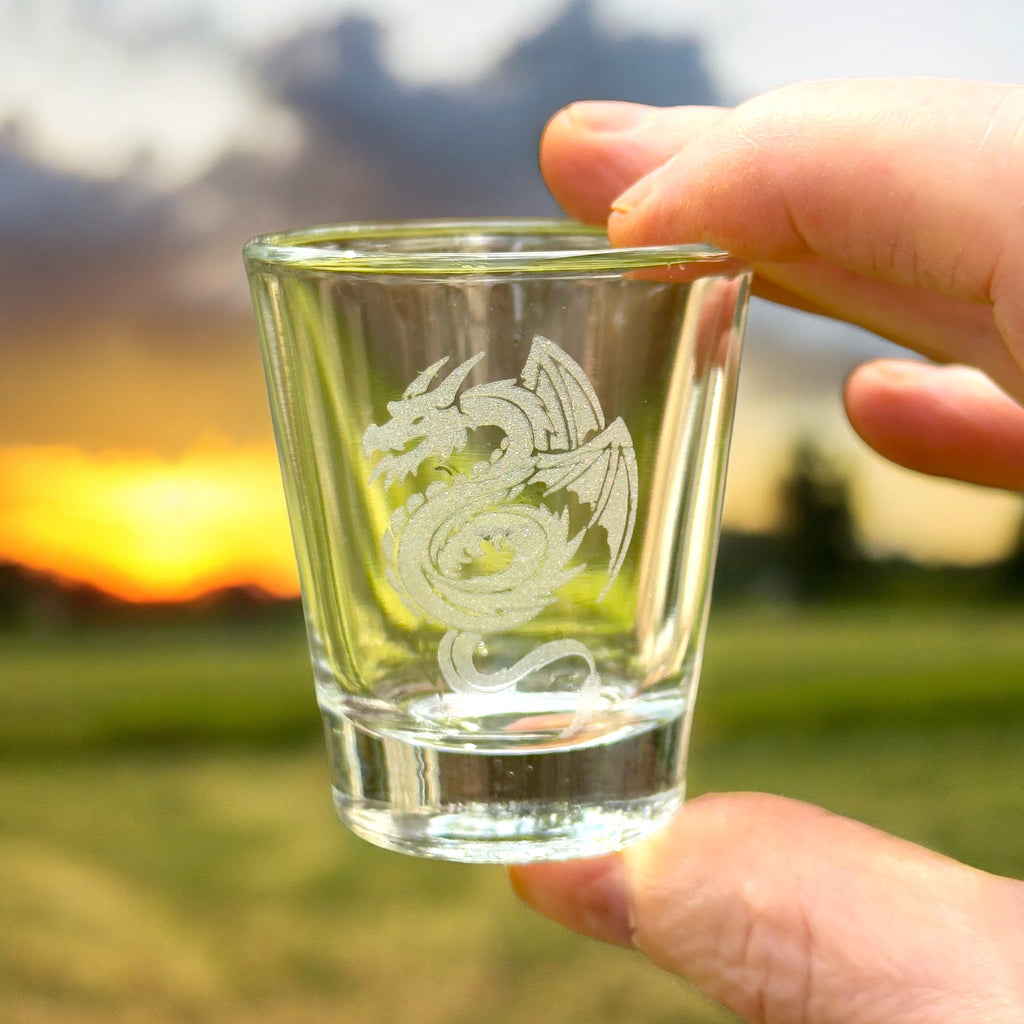 2oz Flying Dragon SHOT GLASS