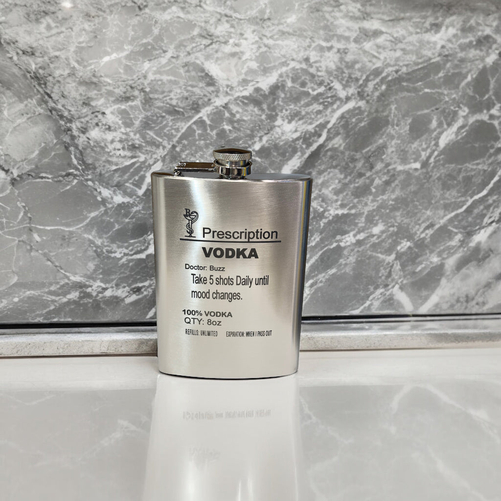 8oz Prescription Vodka Stainless Steel Flask
