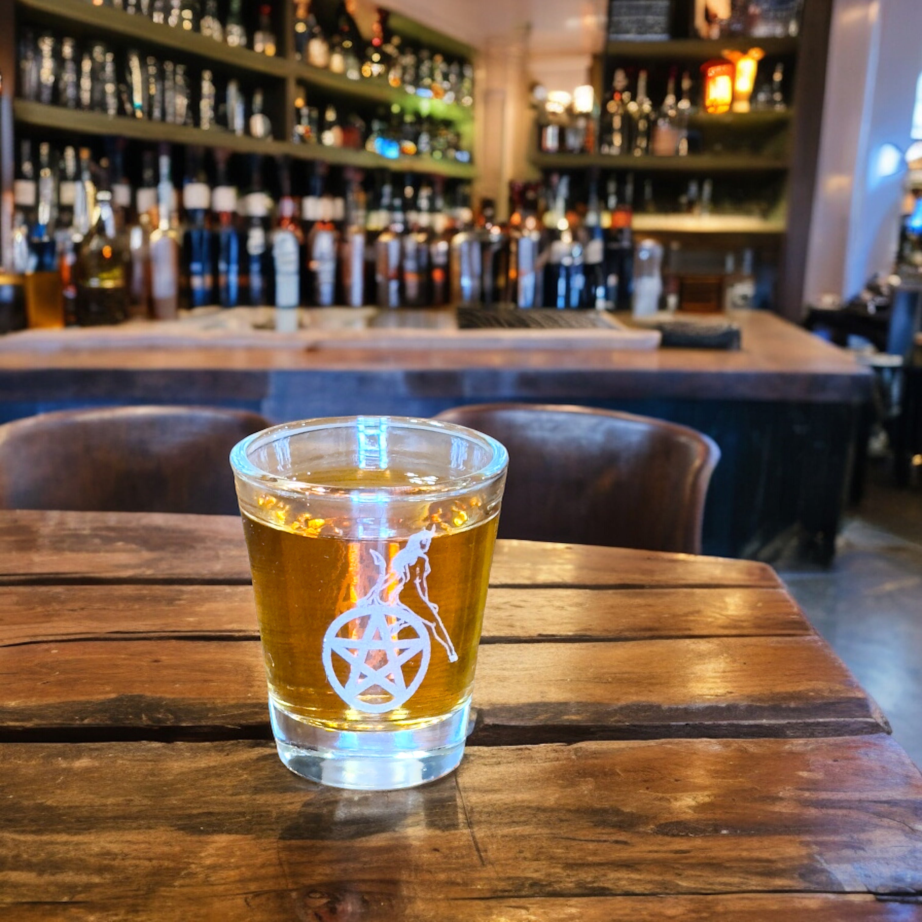 2oz Sexy Demon on Pentagram Shot glass Succubus
