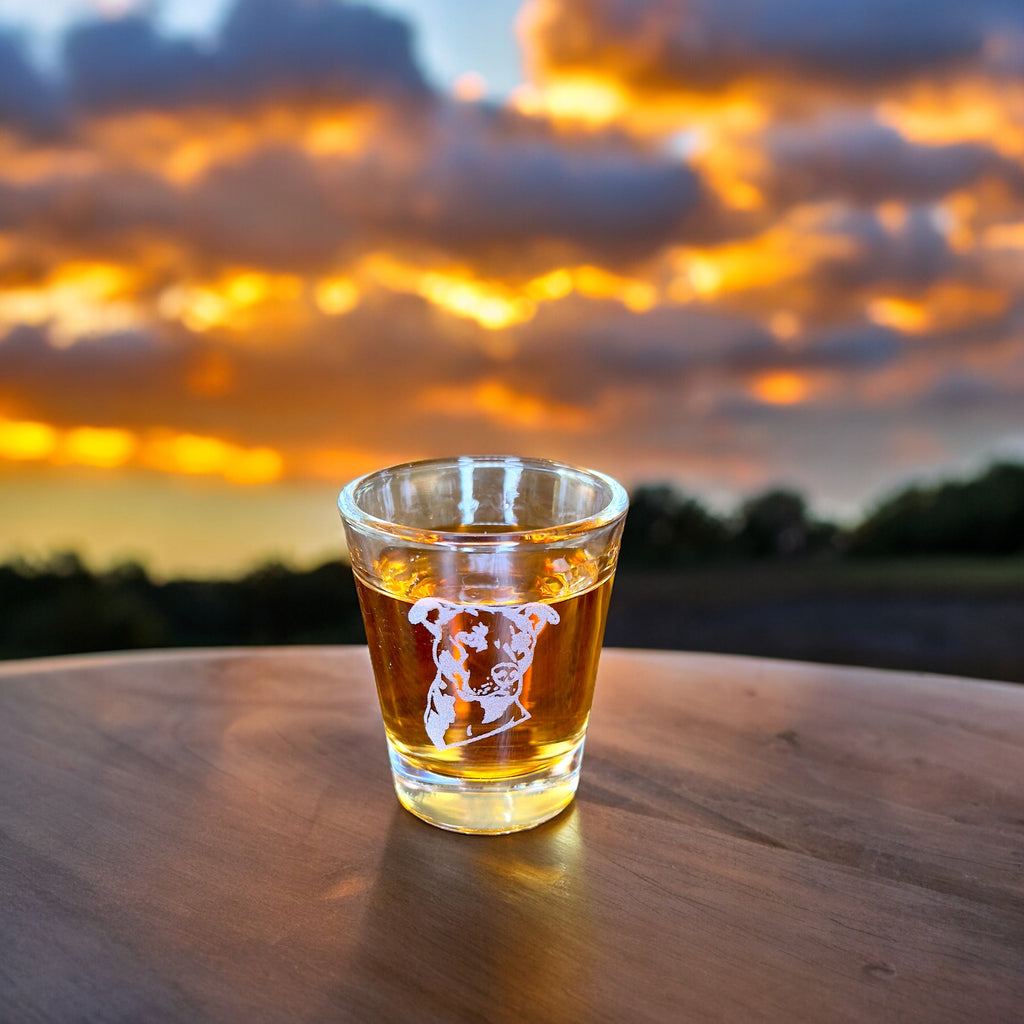 2oz Pit bull dog puppy Shot Glass