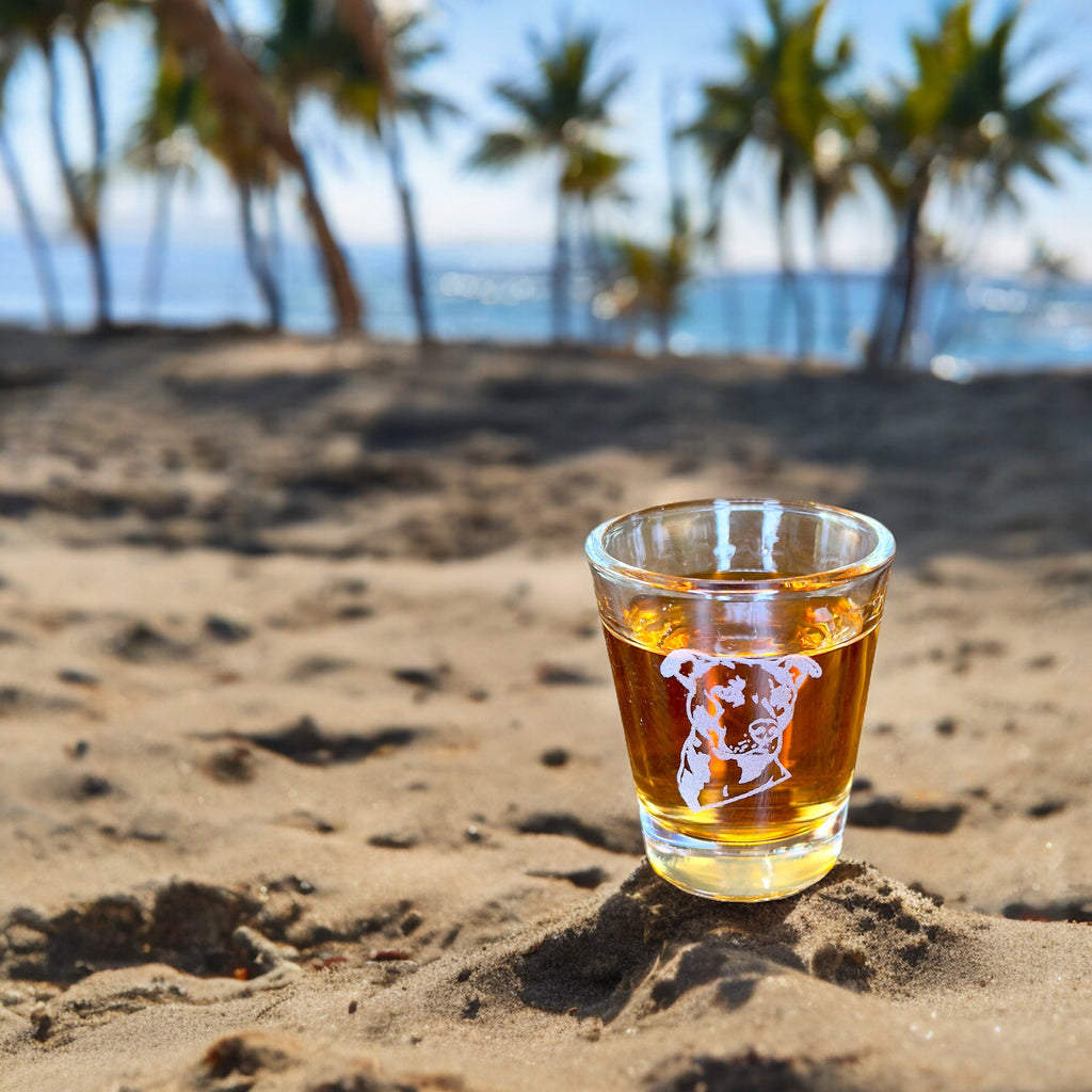 2oz Pit bull dog puppy Shot Glass