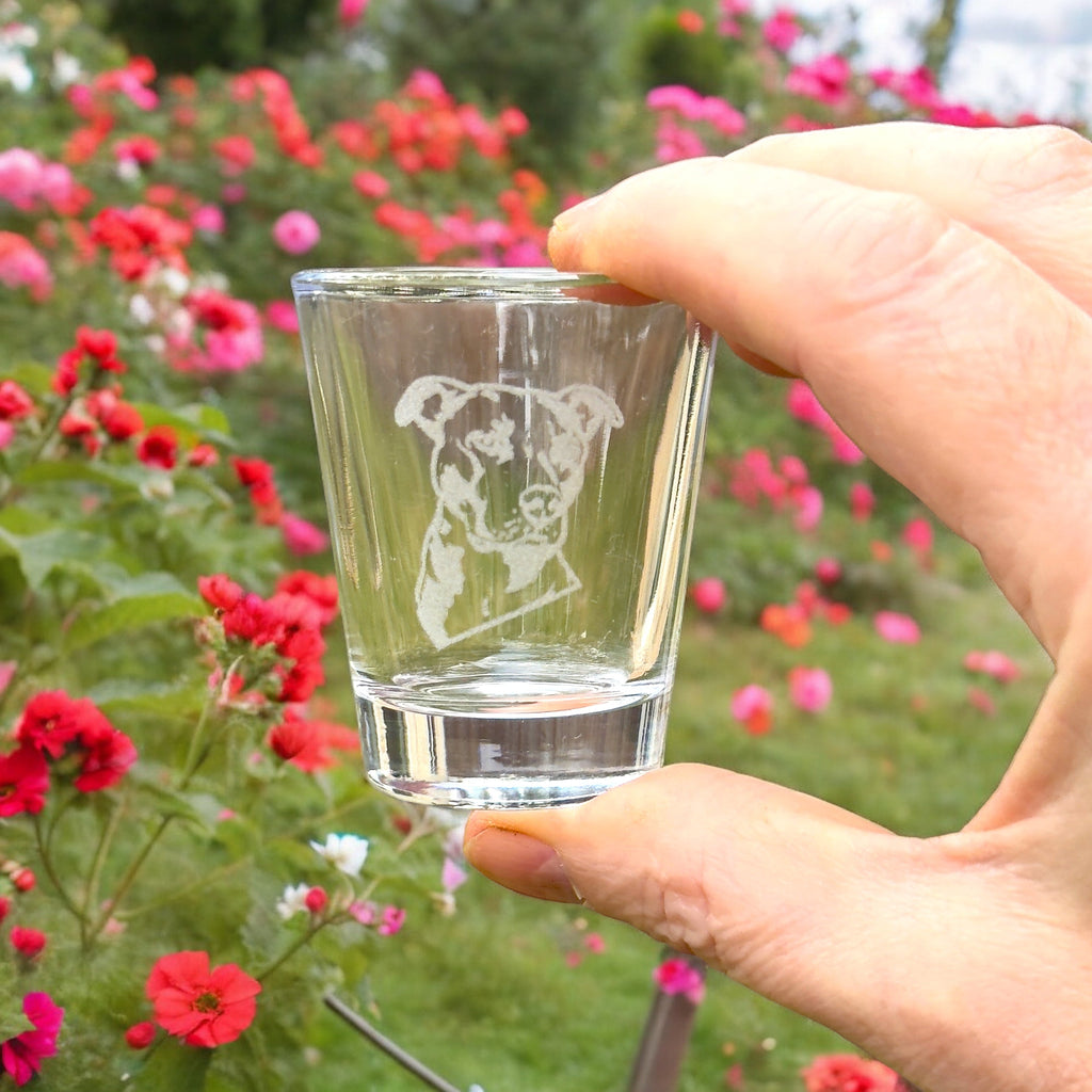2oz Pit bull dog puppy Shot Glass