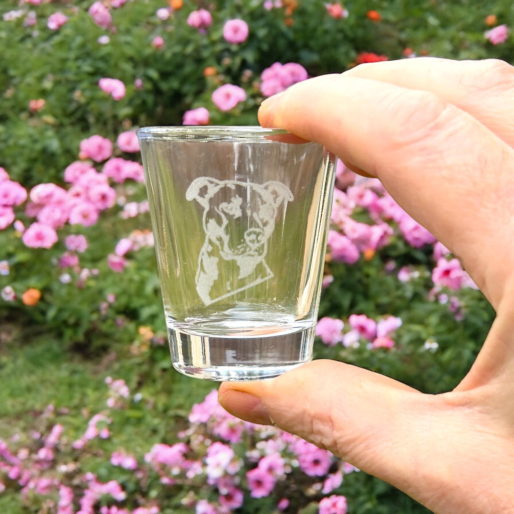 2oz Pit bull dog puppy Shot Glass