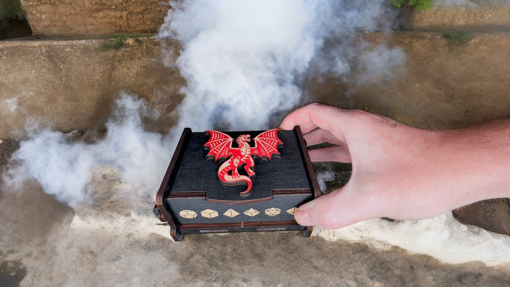 Dice Box - Black - The Red Dragon - 6x4x3
