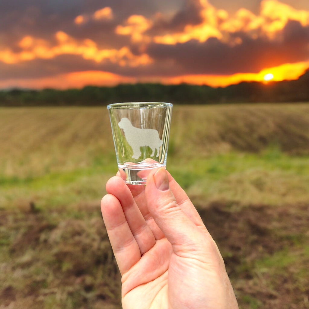 2oz Golden Retriever dog puppy Shot Glass