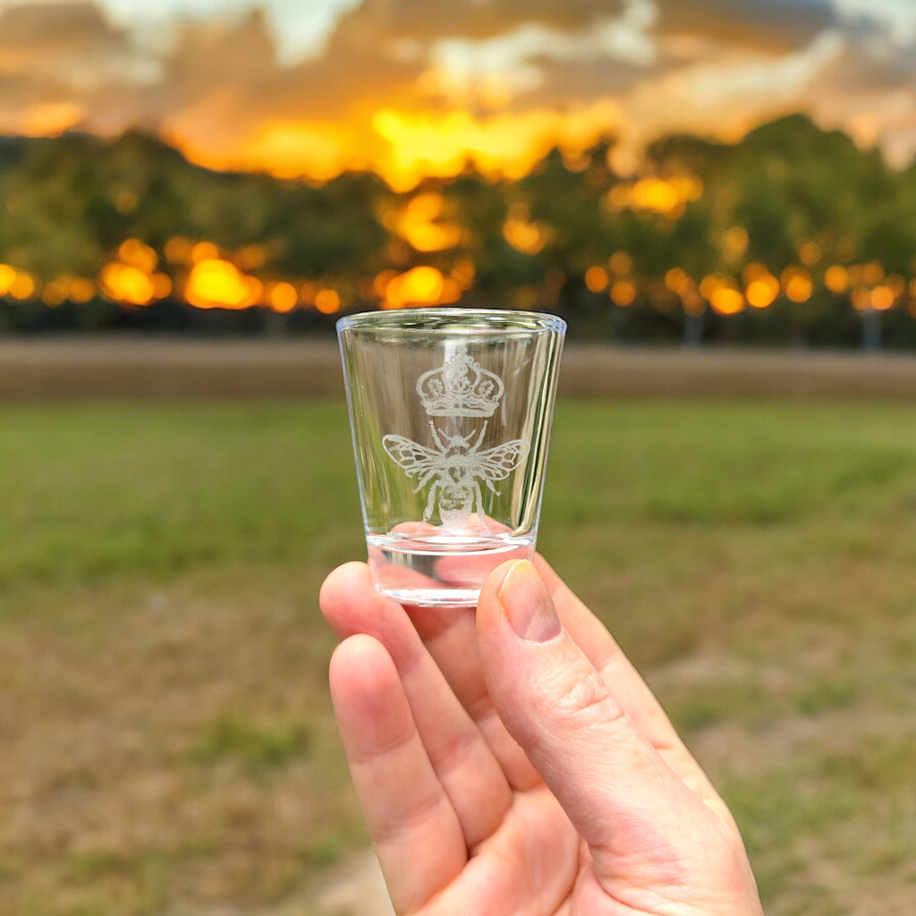 2oz Queen Bee Shotglass LASER