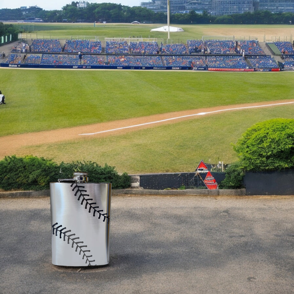 8oz Baseball Stainless Steel Flask