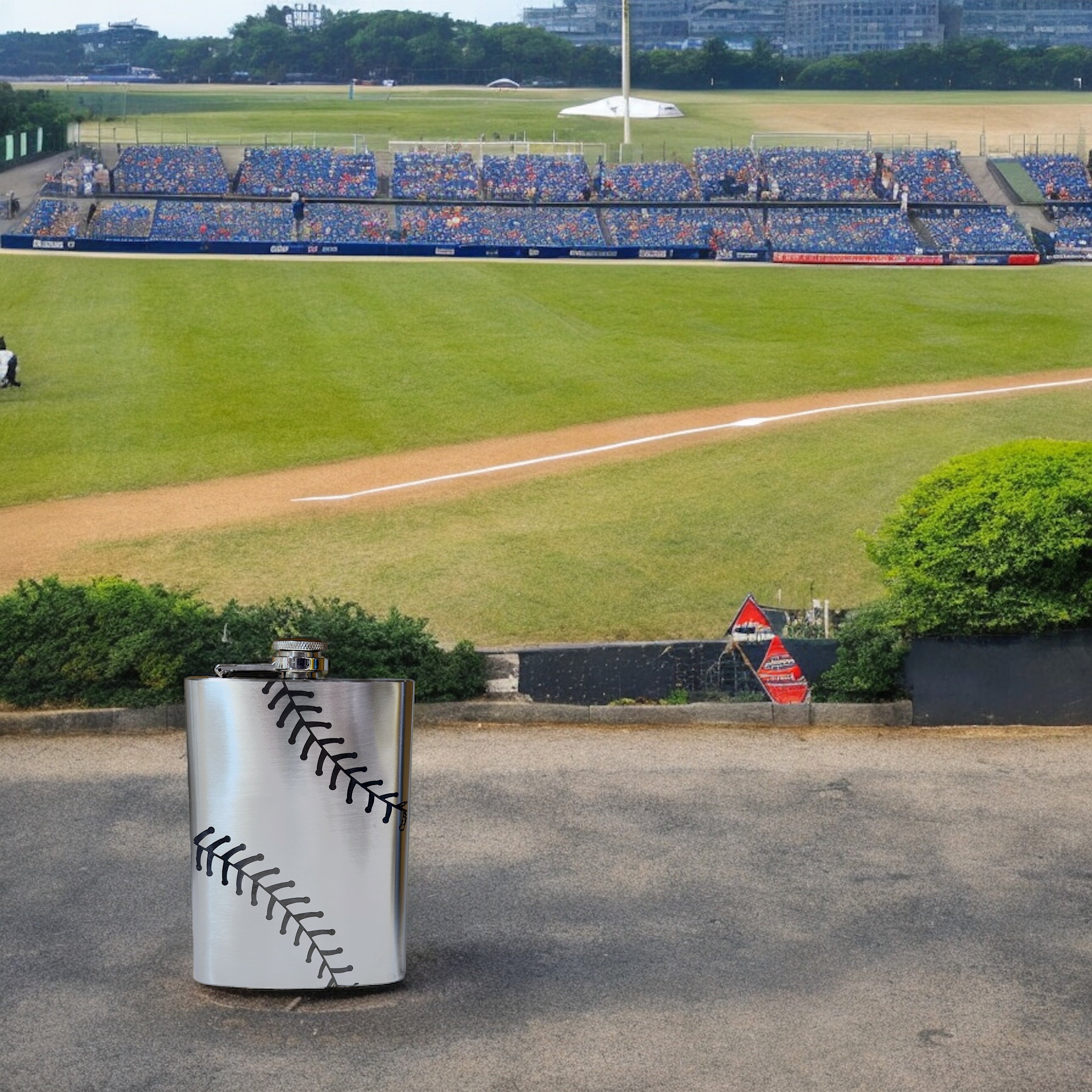 8oz Baseball Stainless Steel Flask