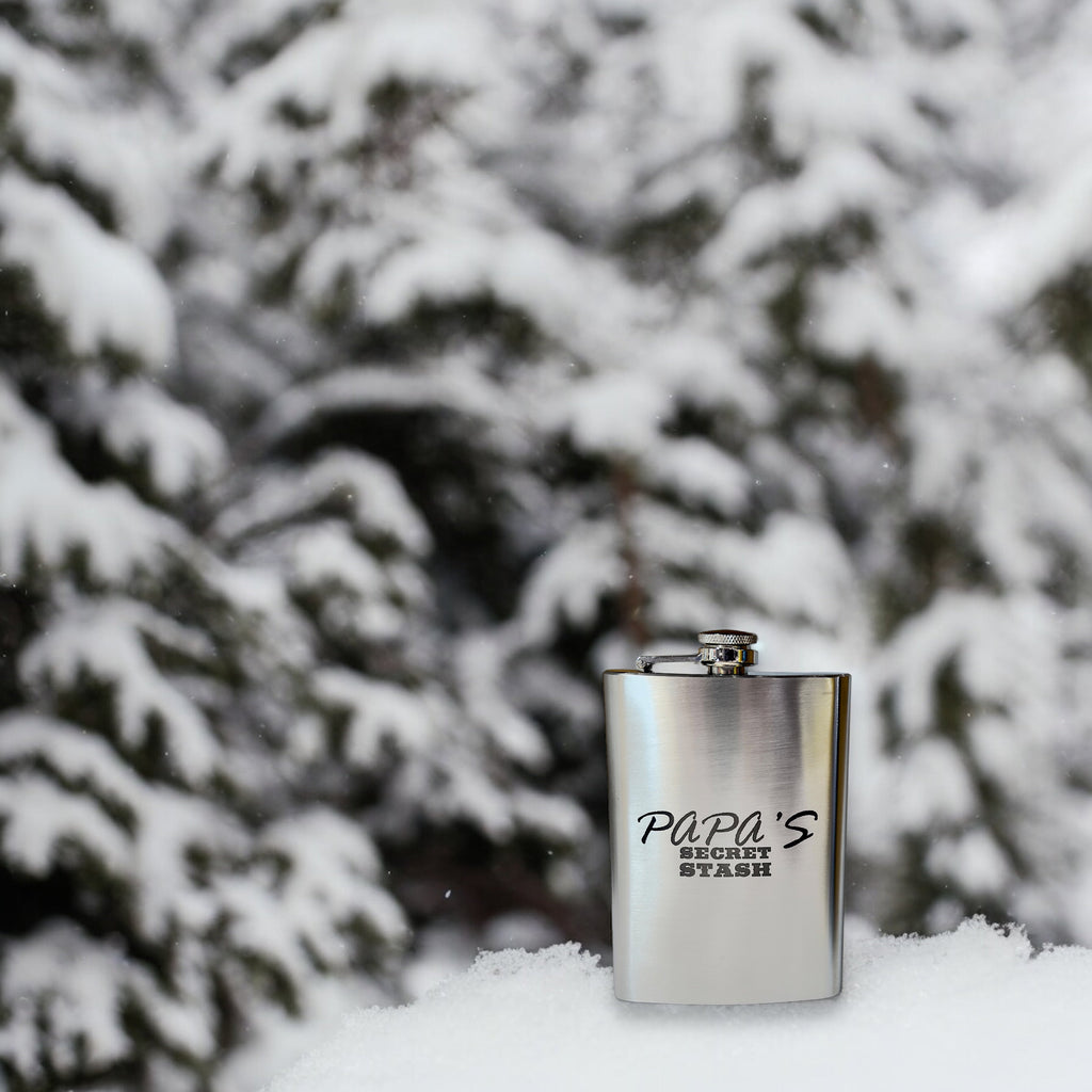 8oz Papa's Secret Stash Stainless Steel Flask