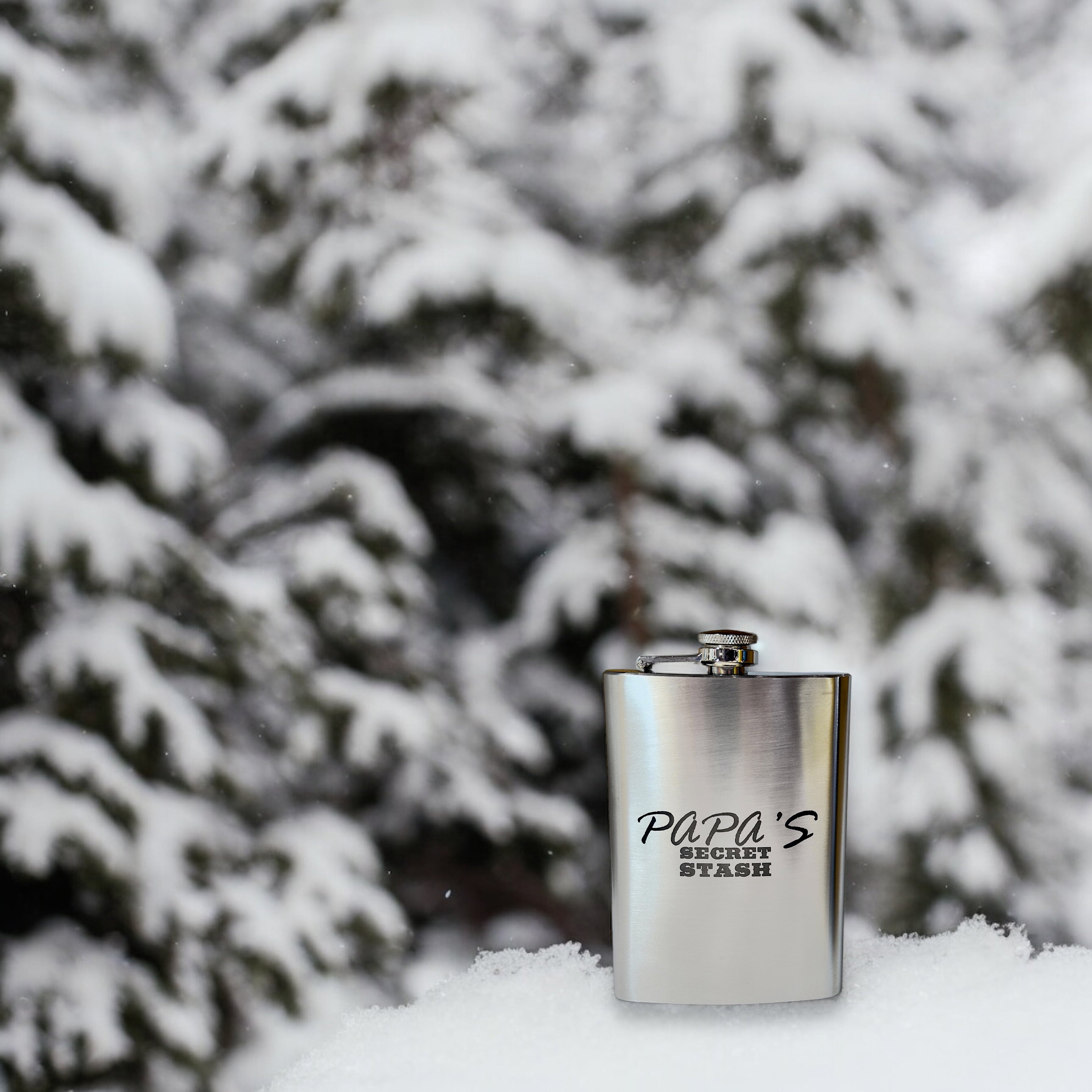 8oz Papa's Secret Stash Stainless Steel Flask