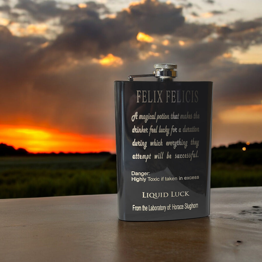 8oz BLACK Felix Felicis black flask