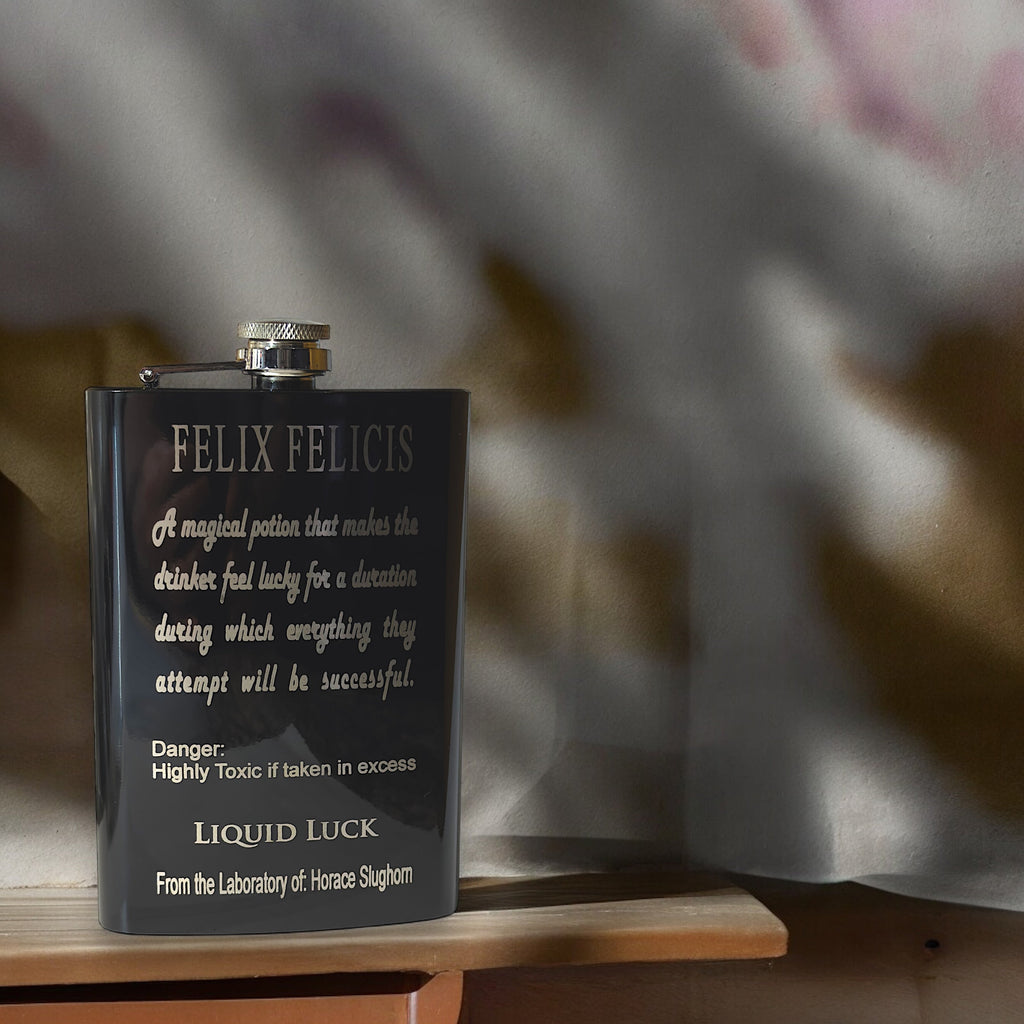 8oz BLACK Felix Felicis black flask