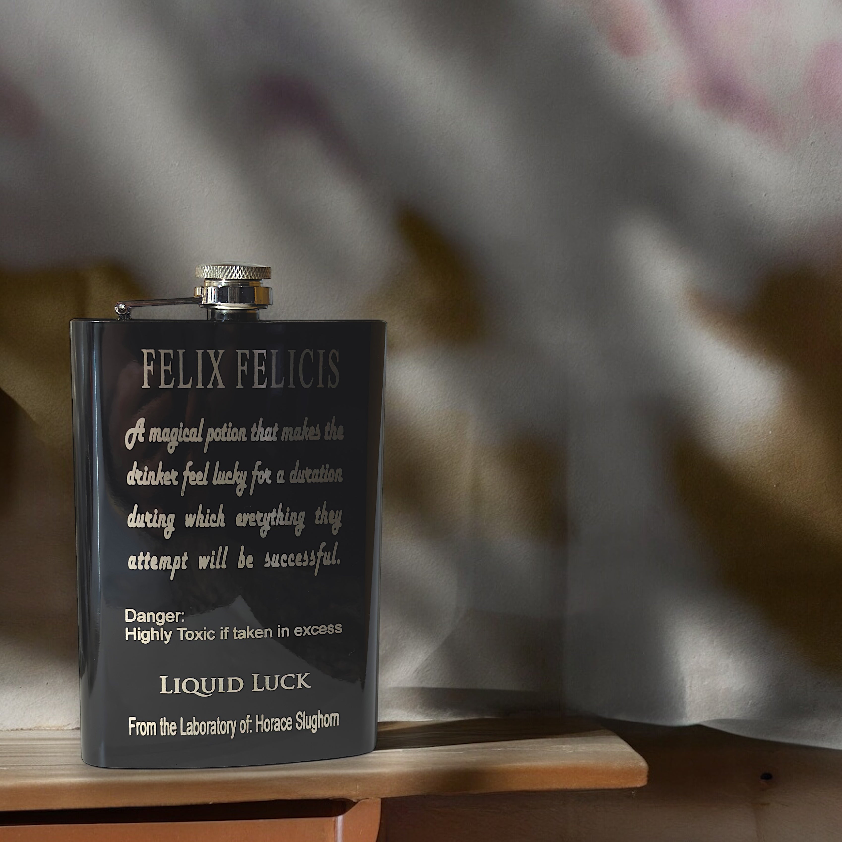 8oz BLACK Felix Felicis black flask
