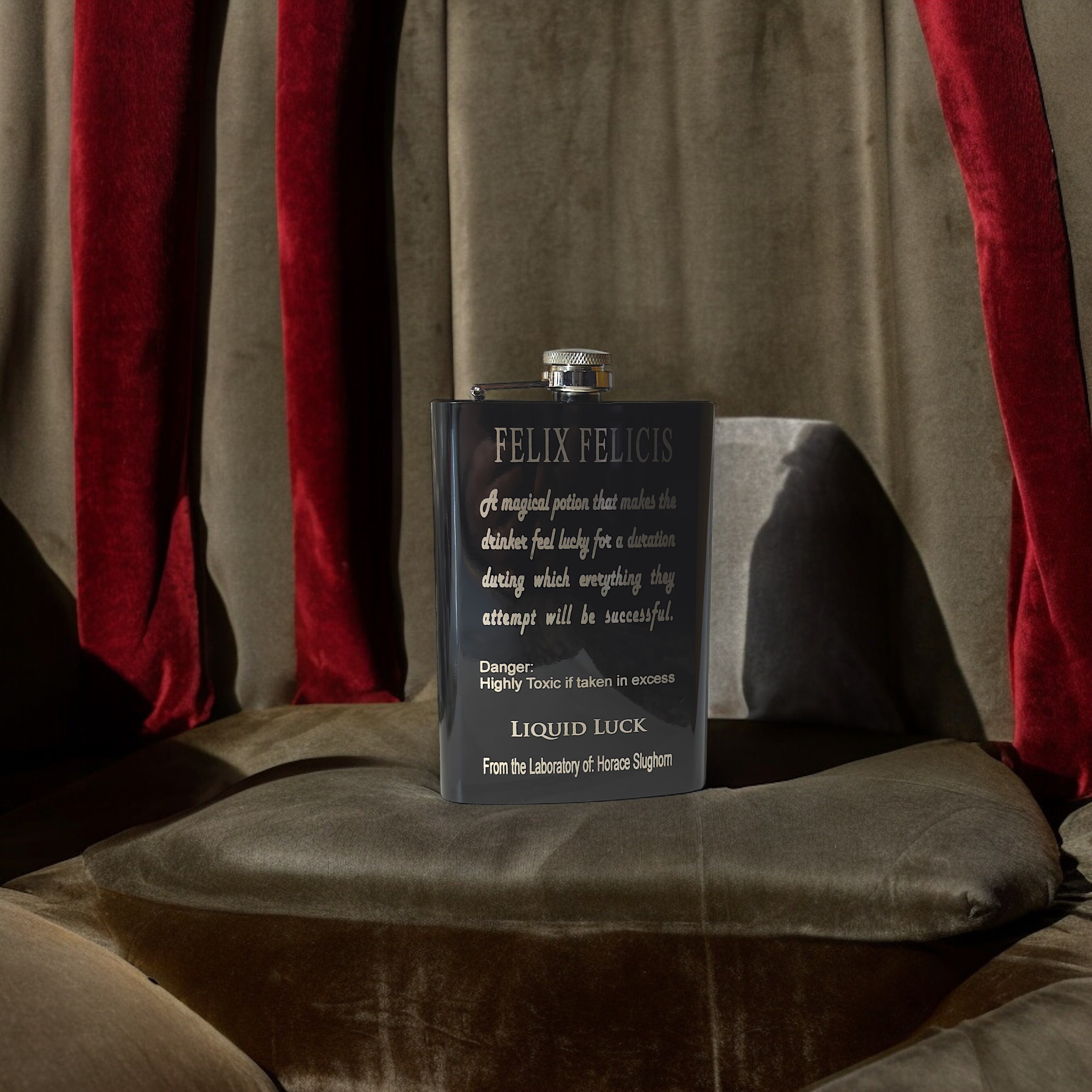 8oz BLACK Felix Felicis black flask