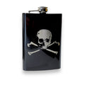 8oz Skull and Crossbones Black Flask